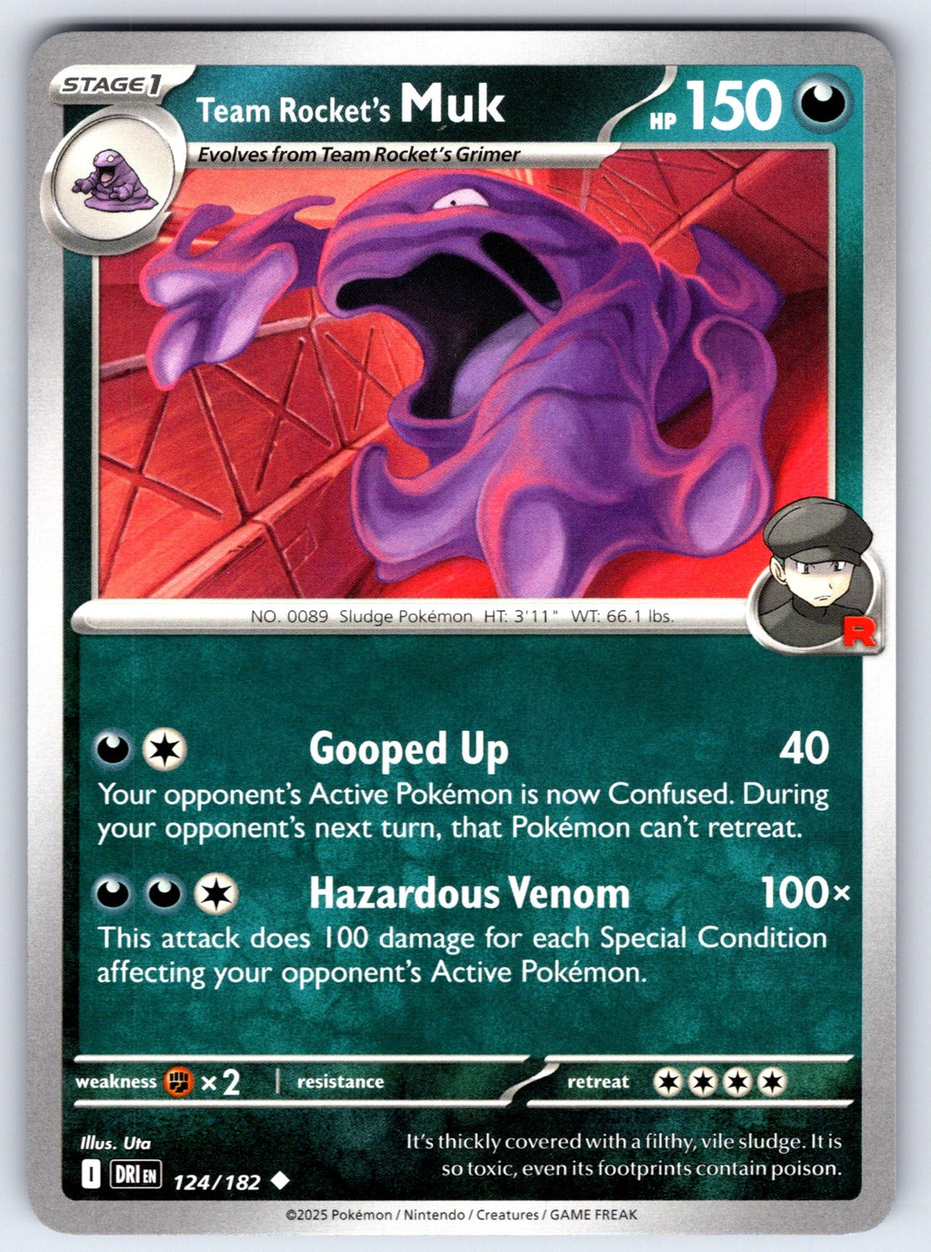 Team Rocket's Muk Uncommon SV10: Destined Rivals 124/182 NM 2025