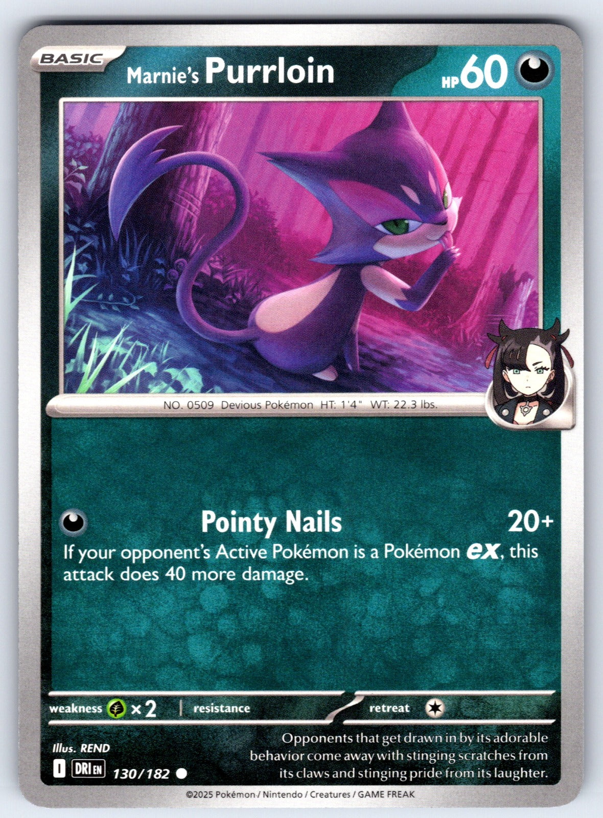 Marnie's Purrloin Common SV10: Destined Rivals 130/182 NM 2025