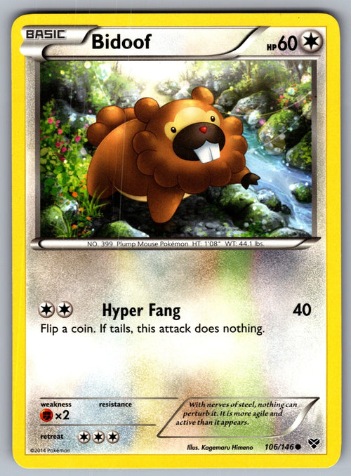 Bidoof Common XY Base Set 106/146 LP 2014