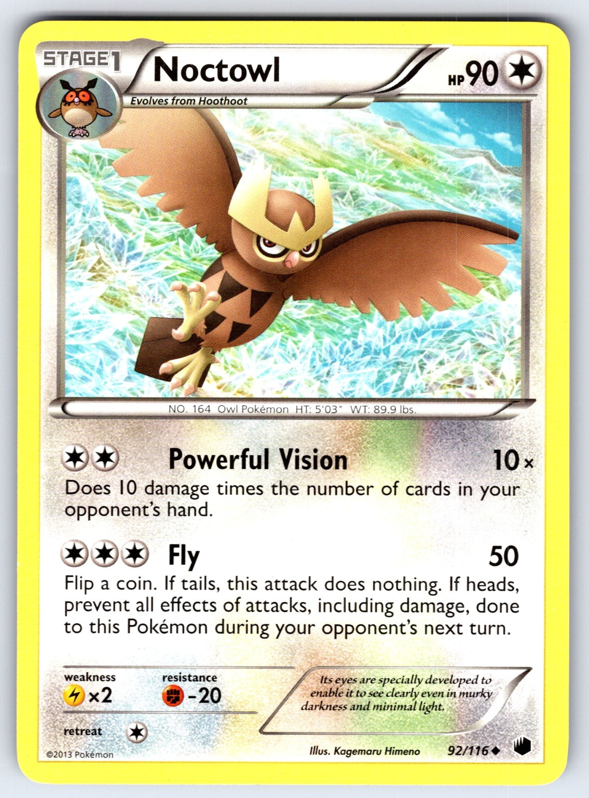 Noctowl Uncommon Plasma Freeze 92/116 LP 2013