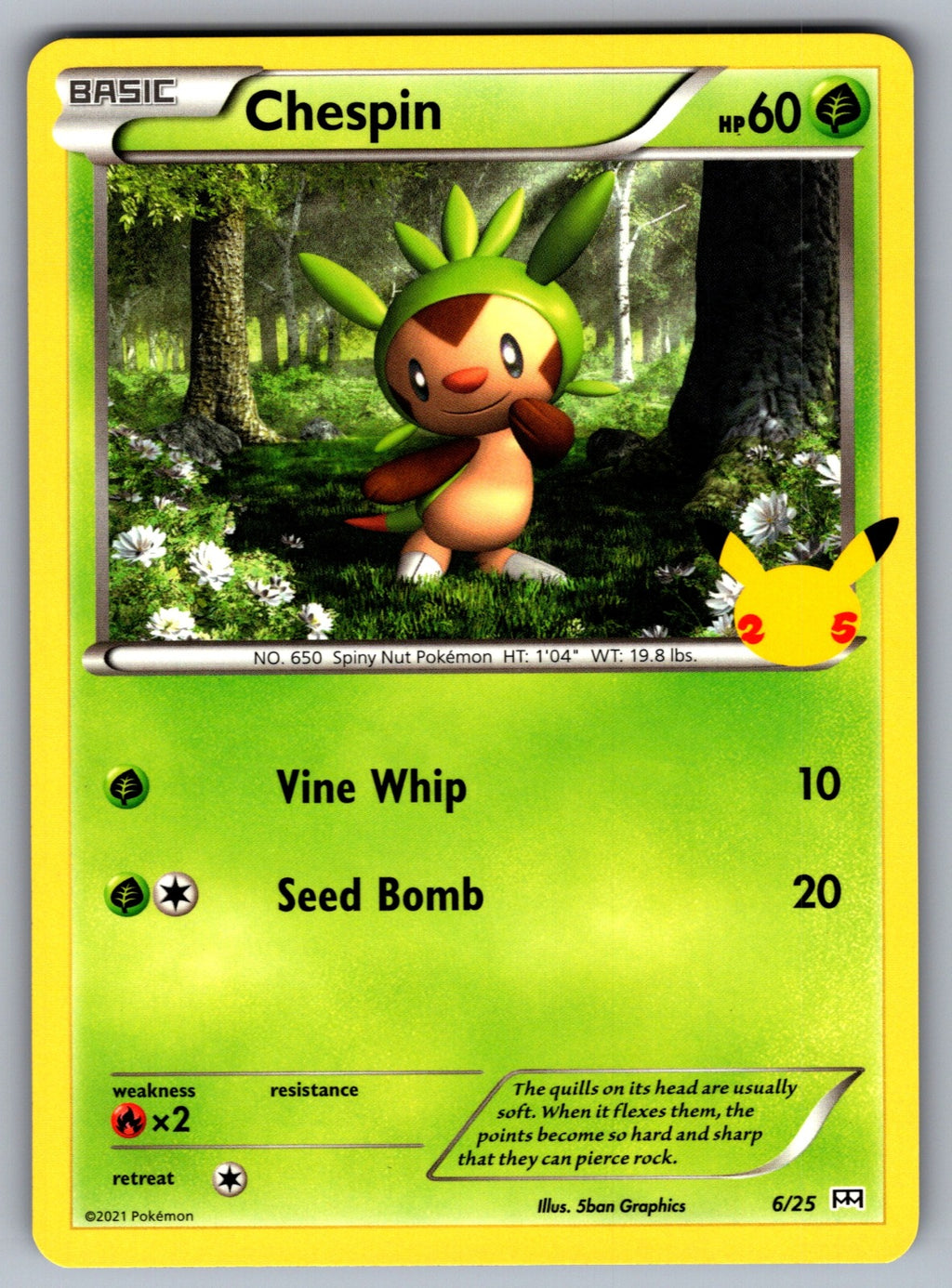 Chespin - 6/25 Promo McDonald's 25th Anniversary Promos 006/025 NM 2021