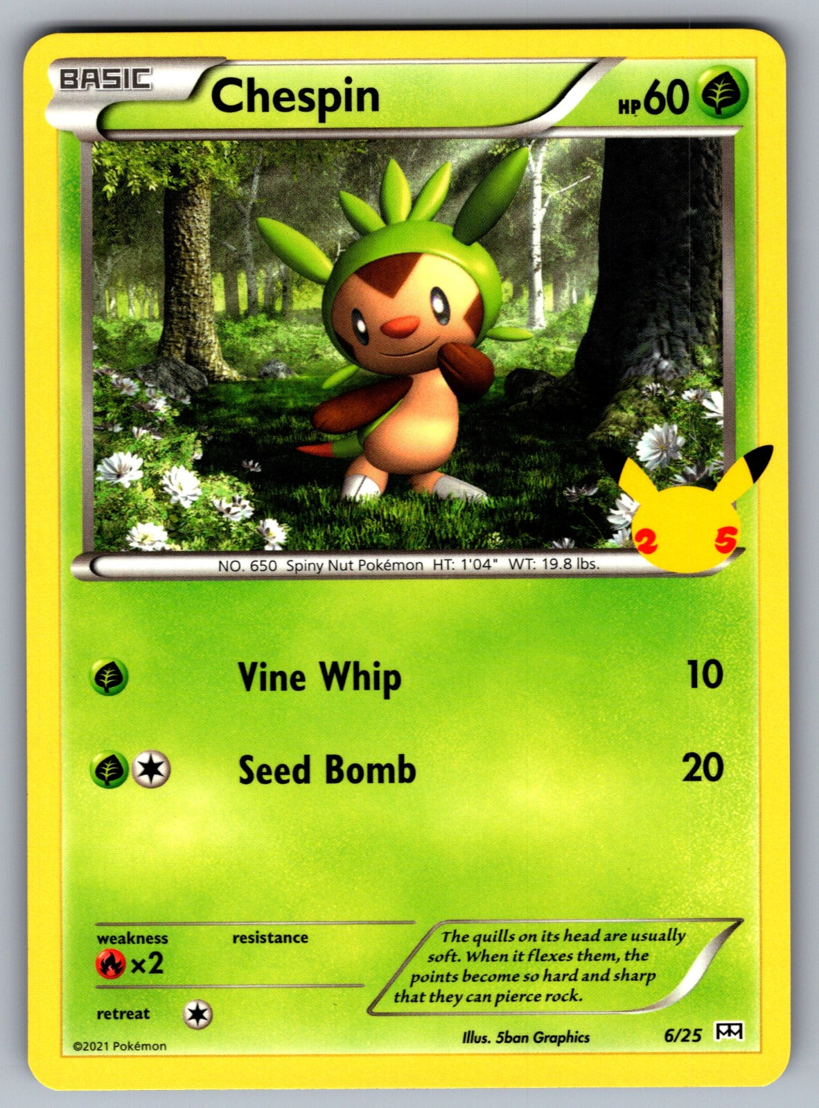 Chespin - 6/25 Promo McDonald's 25th Anniversary Promos 006/025 NM 2021
