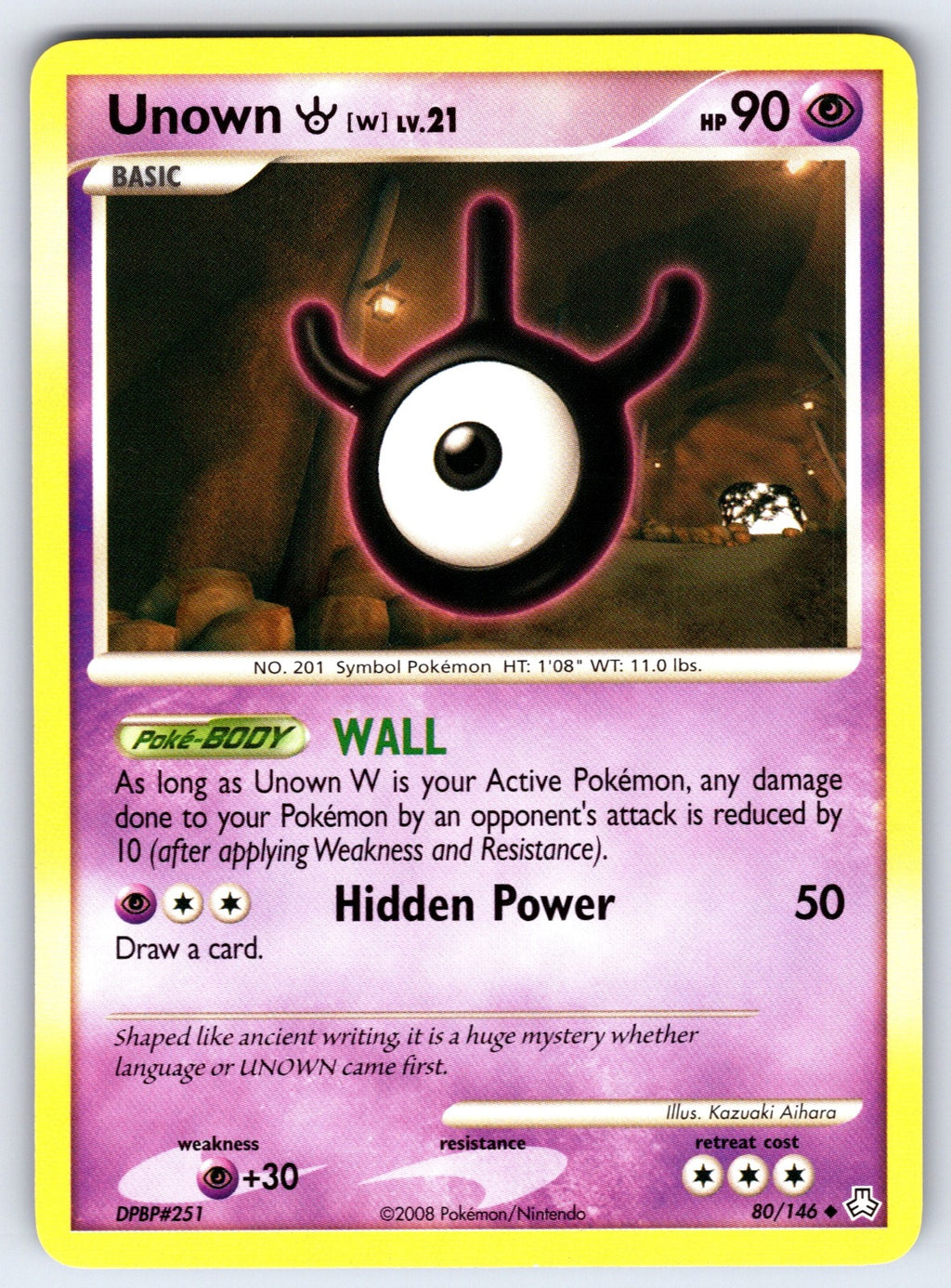 Unown (W) Uncommon Legends Awakened 80/146 LP 2008