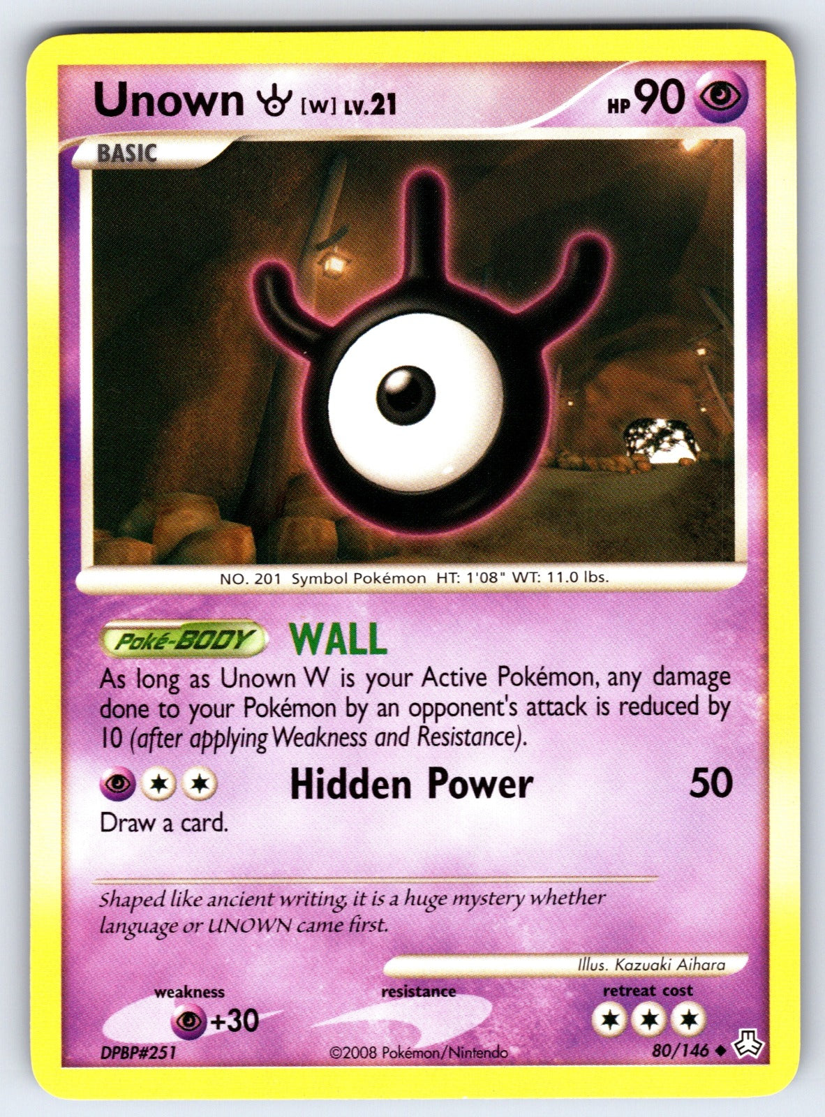 Unown (W) Uncommon Legends Awakened 80/146 LP 2008