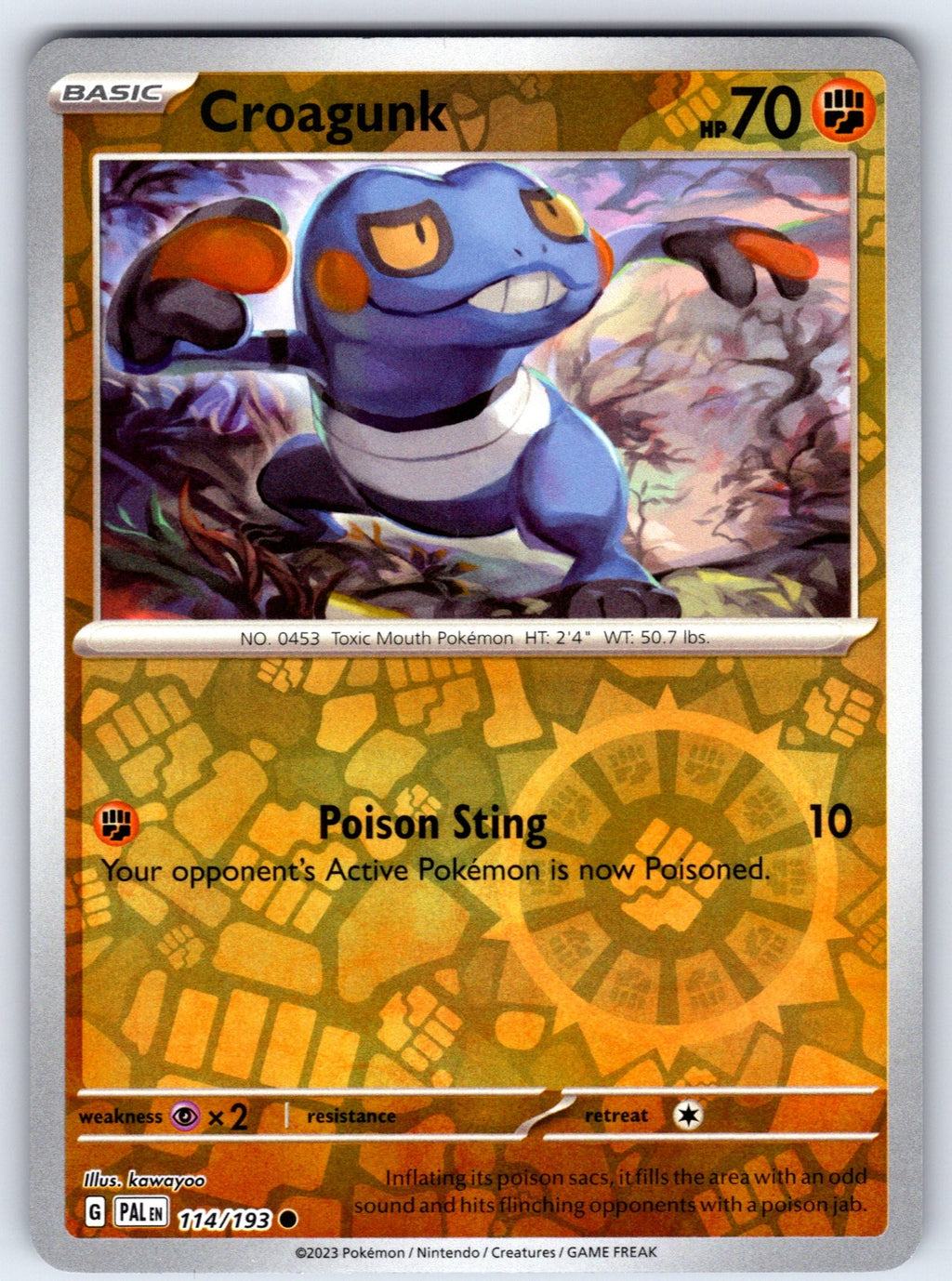 Croagunk Reverse Holo Common SV02: Paldea Evolved 114/193 NM 2023