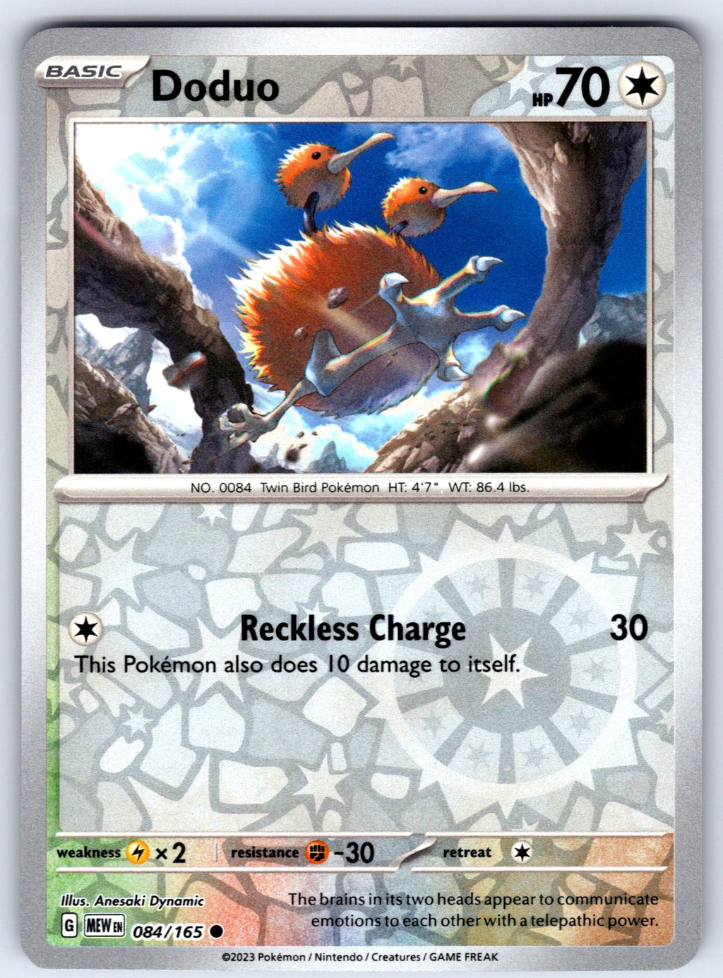 Doduo Reverse Holo Common SV: Scarlet & Violet 151 084/165 NM 2023