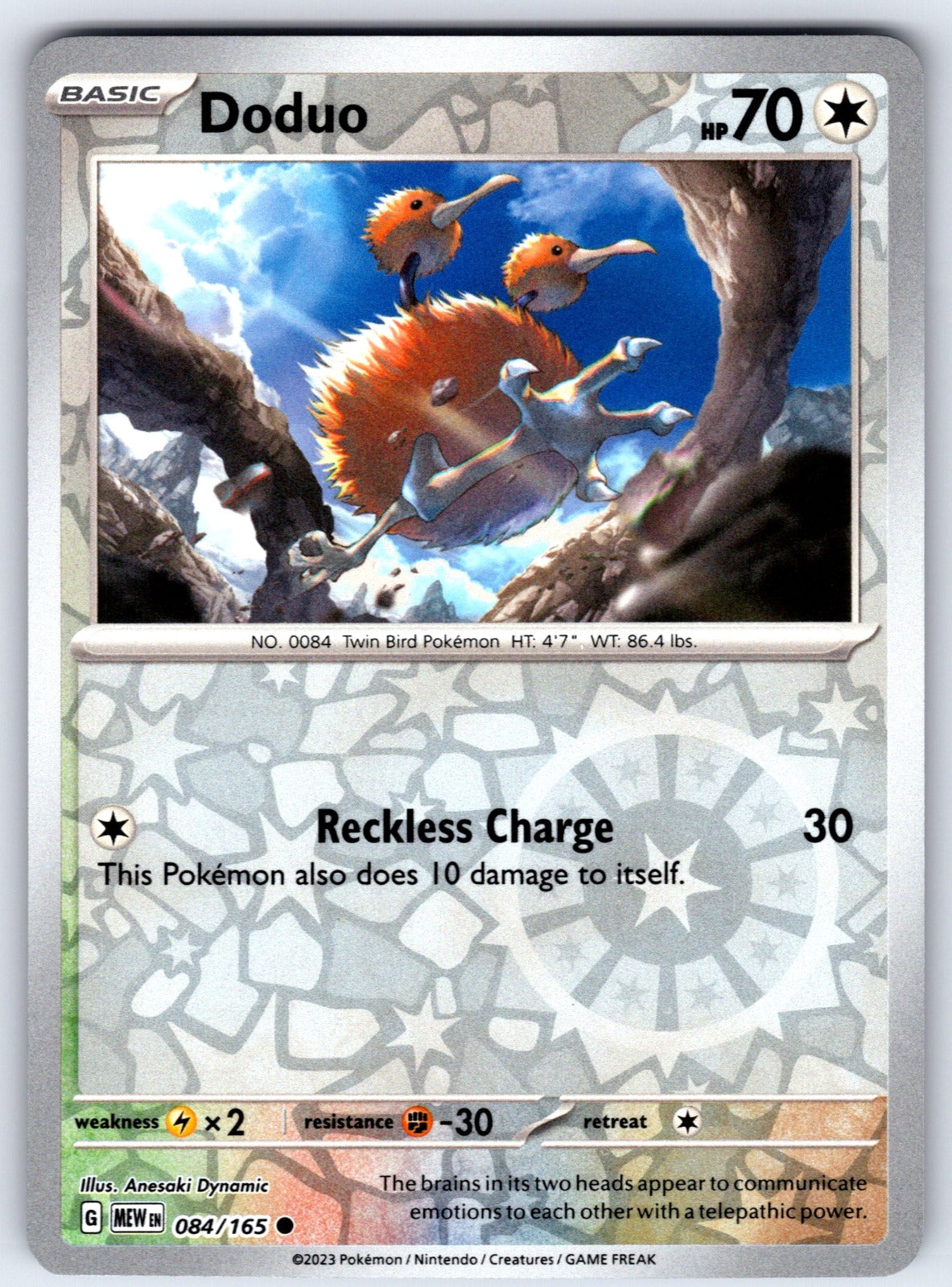 Doduo Reverse Holo Common SV: Scarlet & Violet 151 084/165 NM 2023