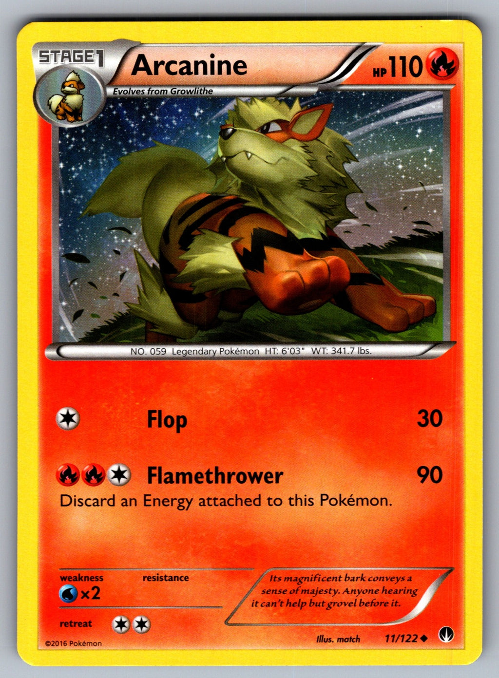 Arcanine Uncommon XY - BREAKpoint 11/122 LP 2016