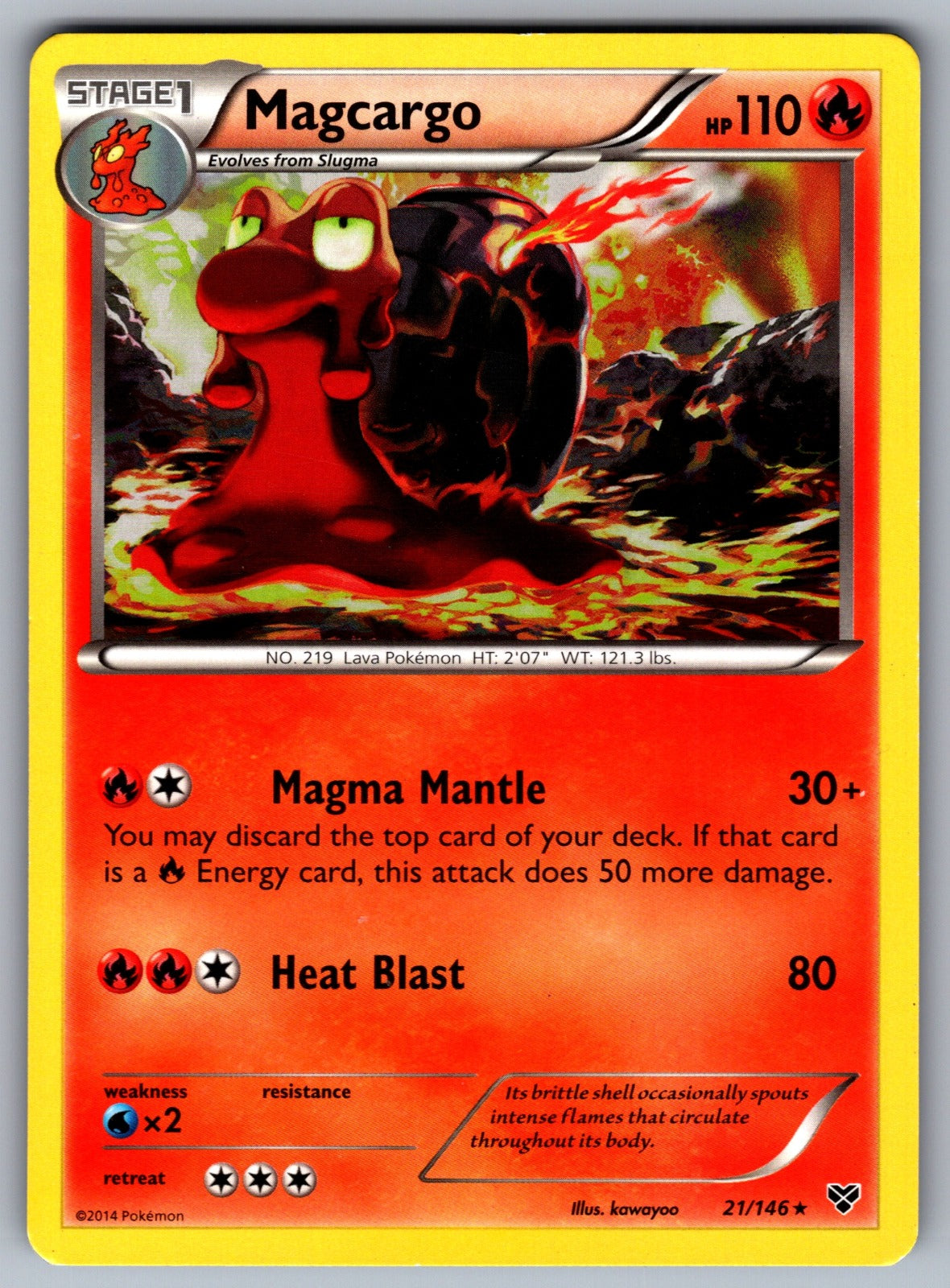 Magcargo Rare XY Base Set 21/146 LP 2014