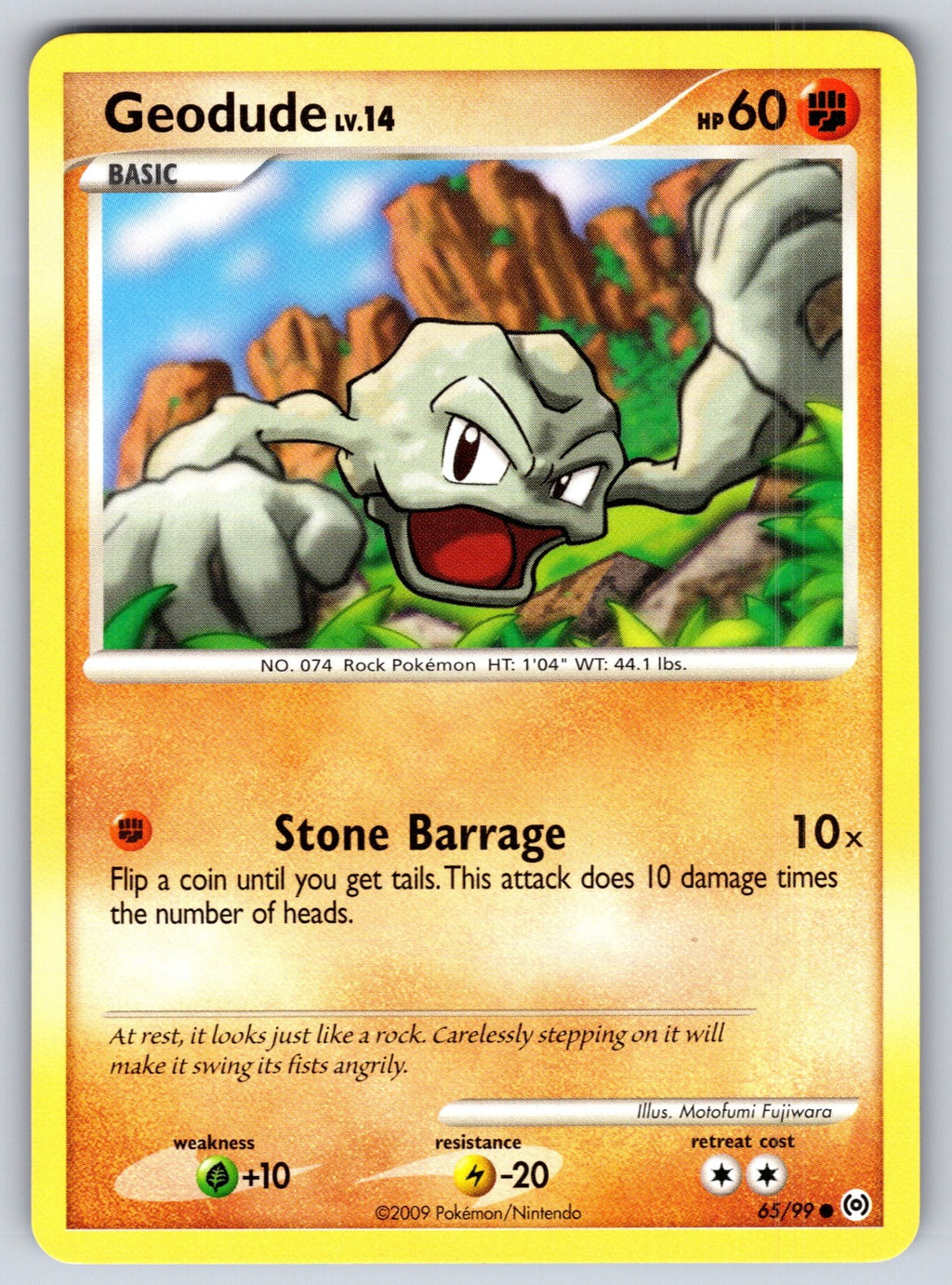Geodude Common Arceus 65/99 LP 2009