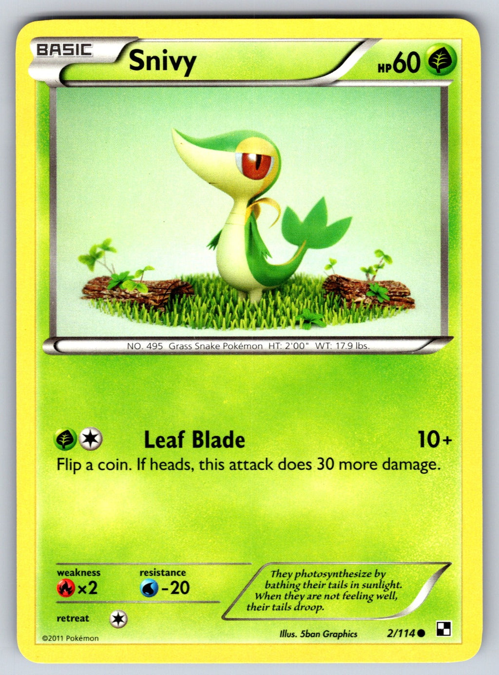 Snivy (2) Common Black and White 2/114 LP 2011