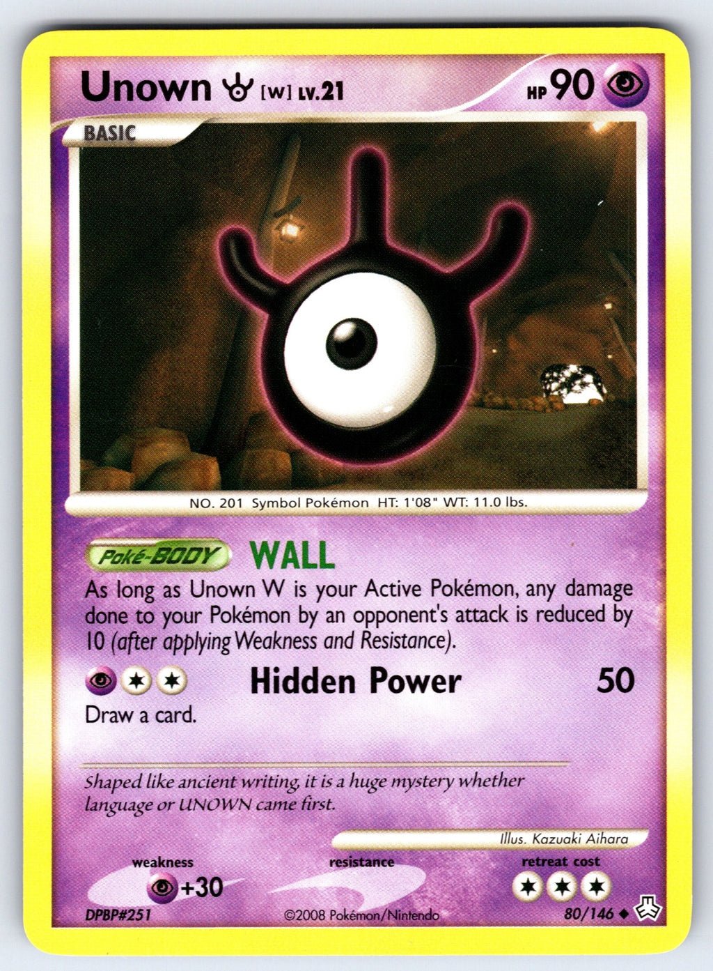 Unown (W) Uncommon Legends Awakened 80/146 LP 2008