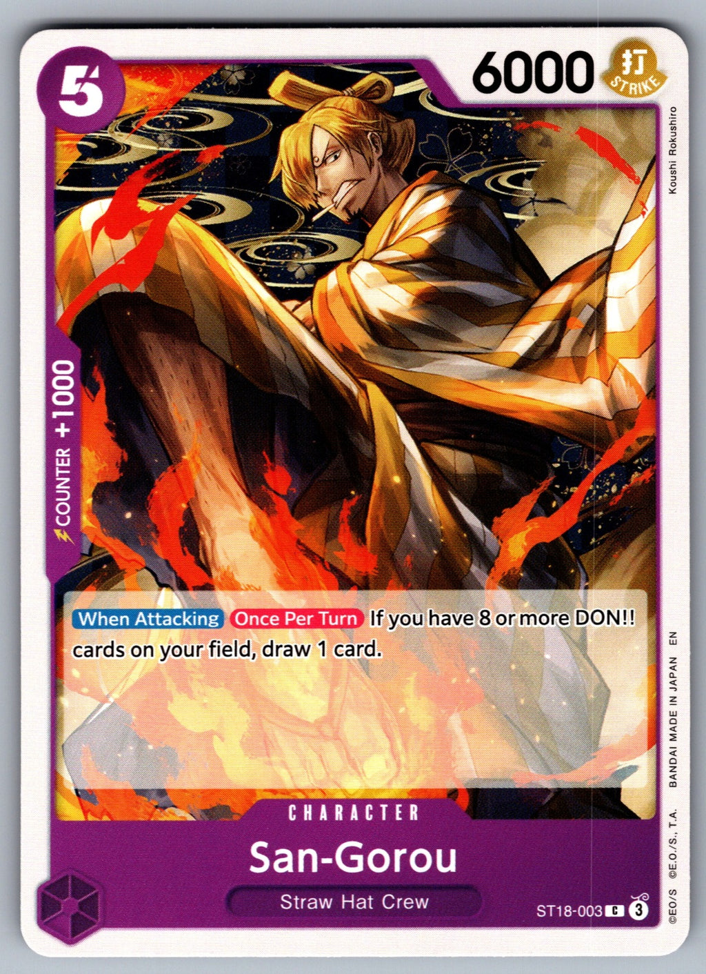 San-Gorou C Starter Deck 18: PURPLE Monkey.D.Luffy ST18-003 NM 2024