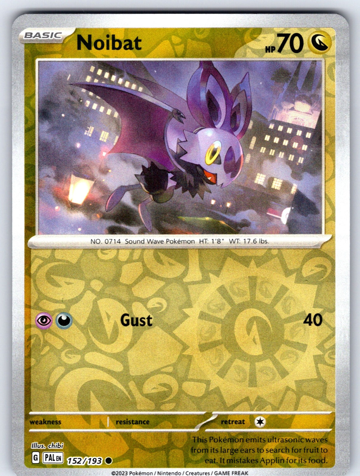Noibat Reverse Holo Common SV02: Paldea Evolved 152/193 NM 2023
