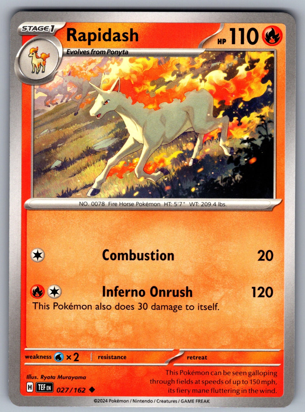 Rapidash Uncommon SV05: Temporal Forces 027/162 NM 2024