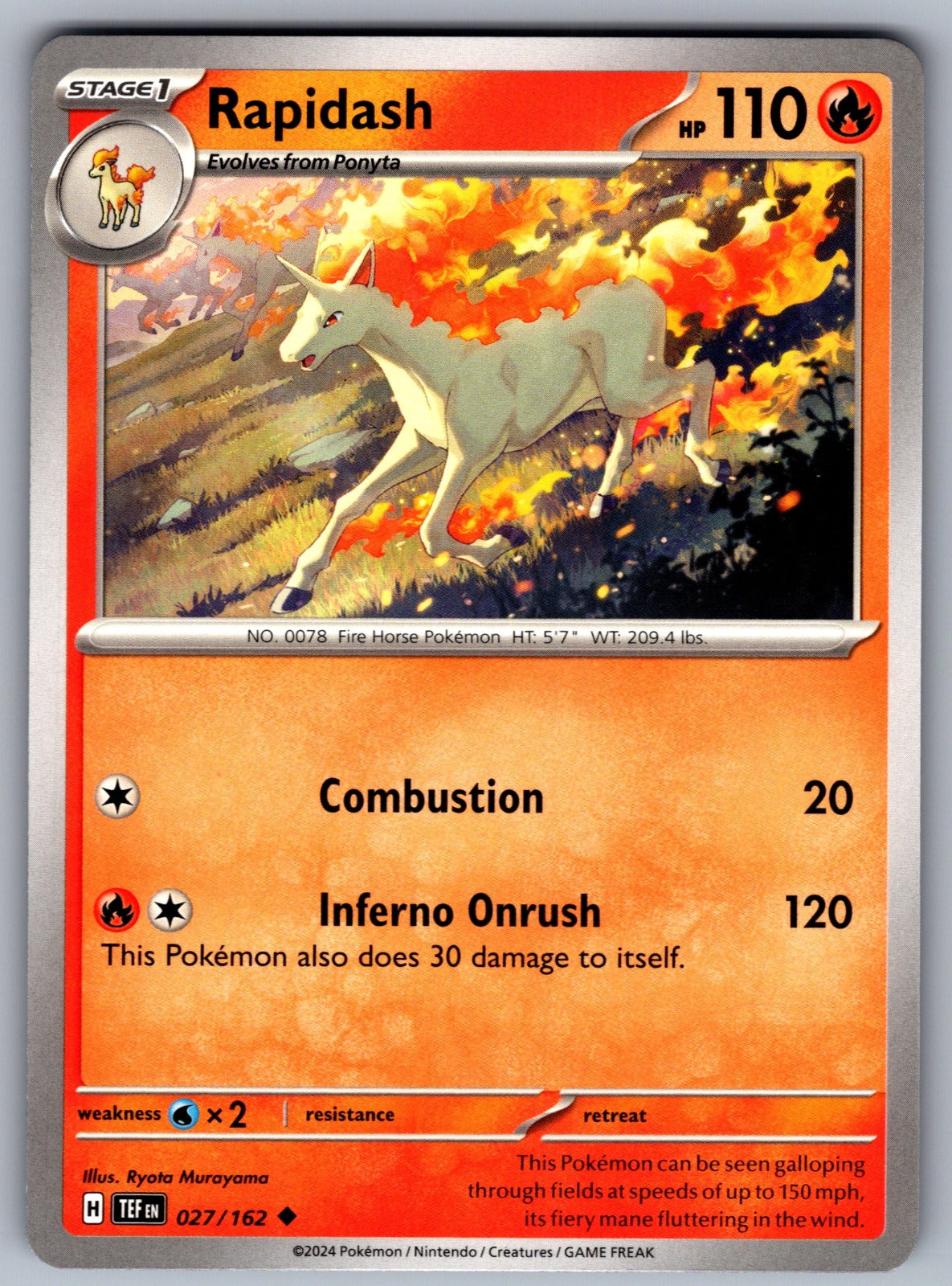 Rapidash Uncommon SV05: Temporal Forces 027/162 NM 2024