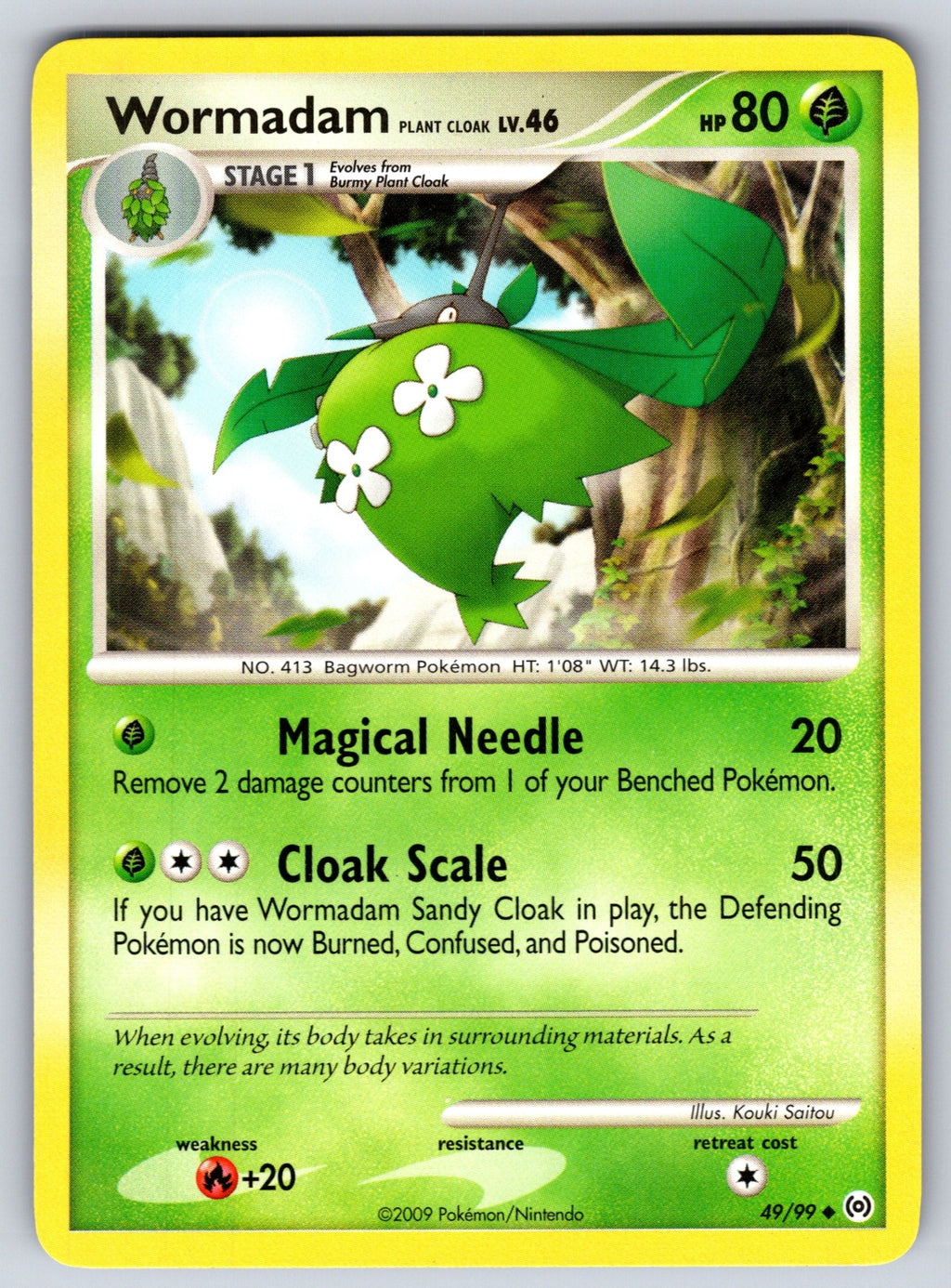 Wormadam Plant Cloak Uncommon Arceus 49/99 LP 2009