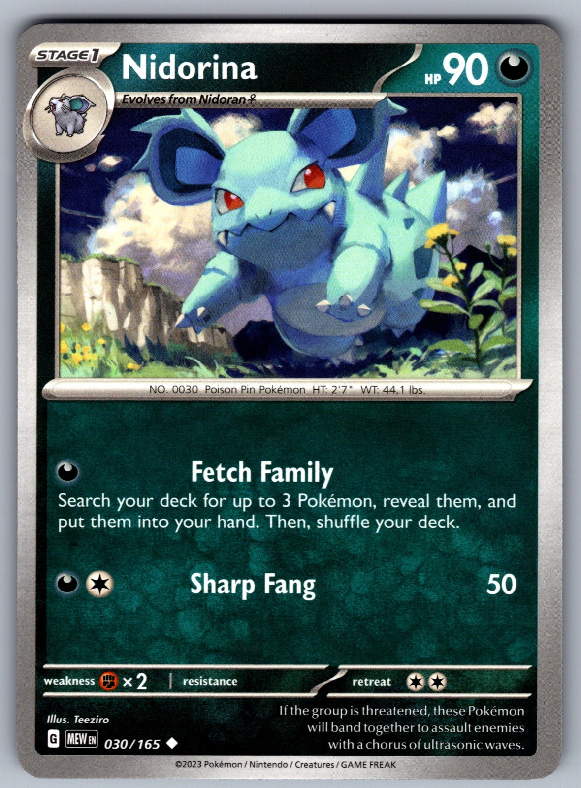 Nidorina Uncommon SV: Scarlet & Violet 151 030/165 NM 2023