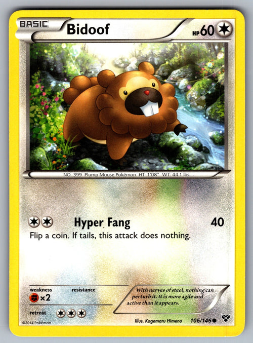 Bidoof Common XY Base Set 106/146 LP 2014