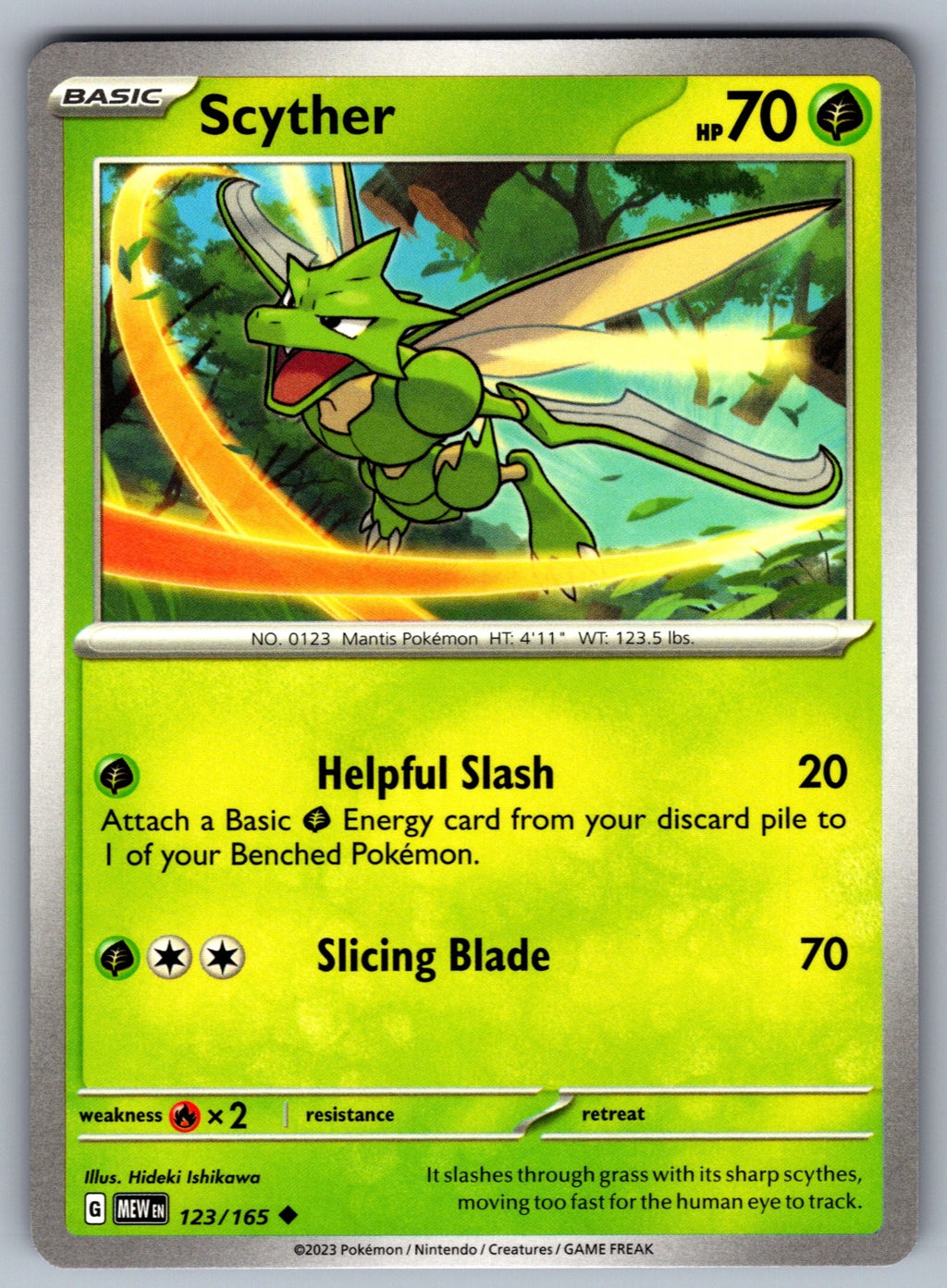 Scyther Uncommon SV: Scarlet & Violet 151 123/165 NM 2023