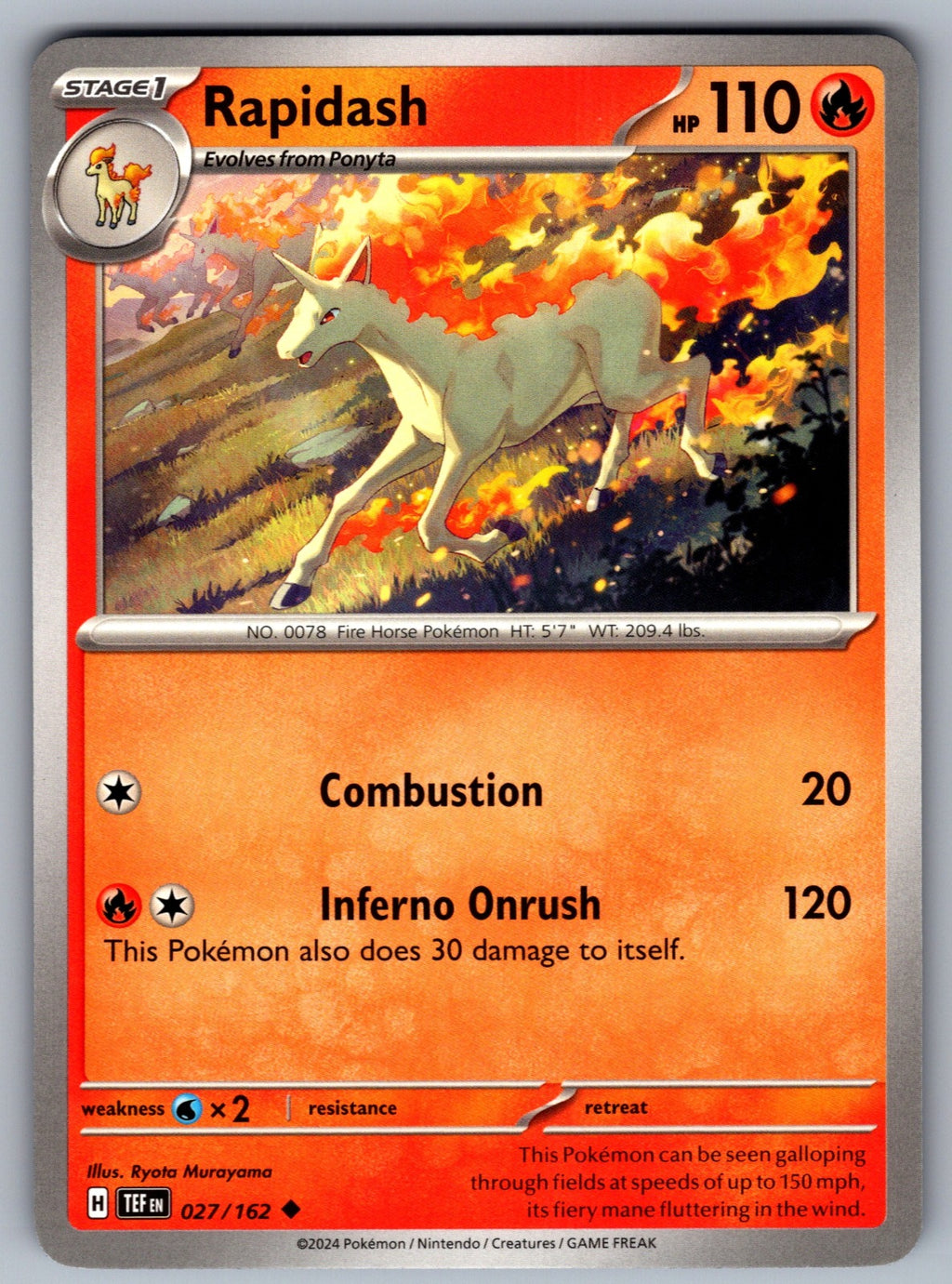 Rapidash Uncommon SV05: Temporal Forces 027/162 NM 2024