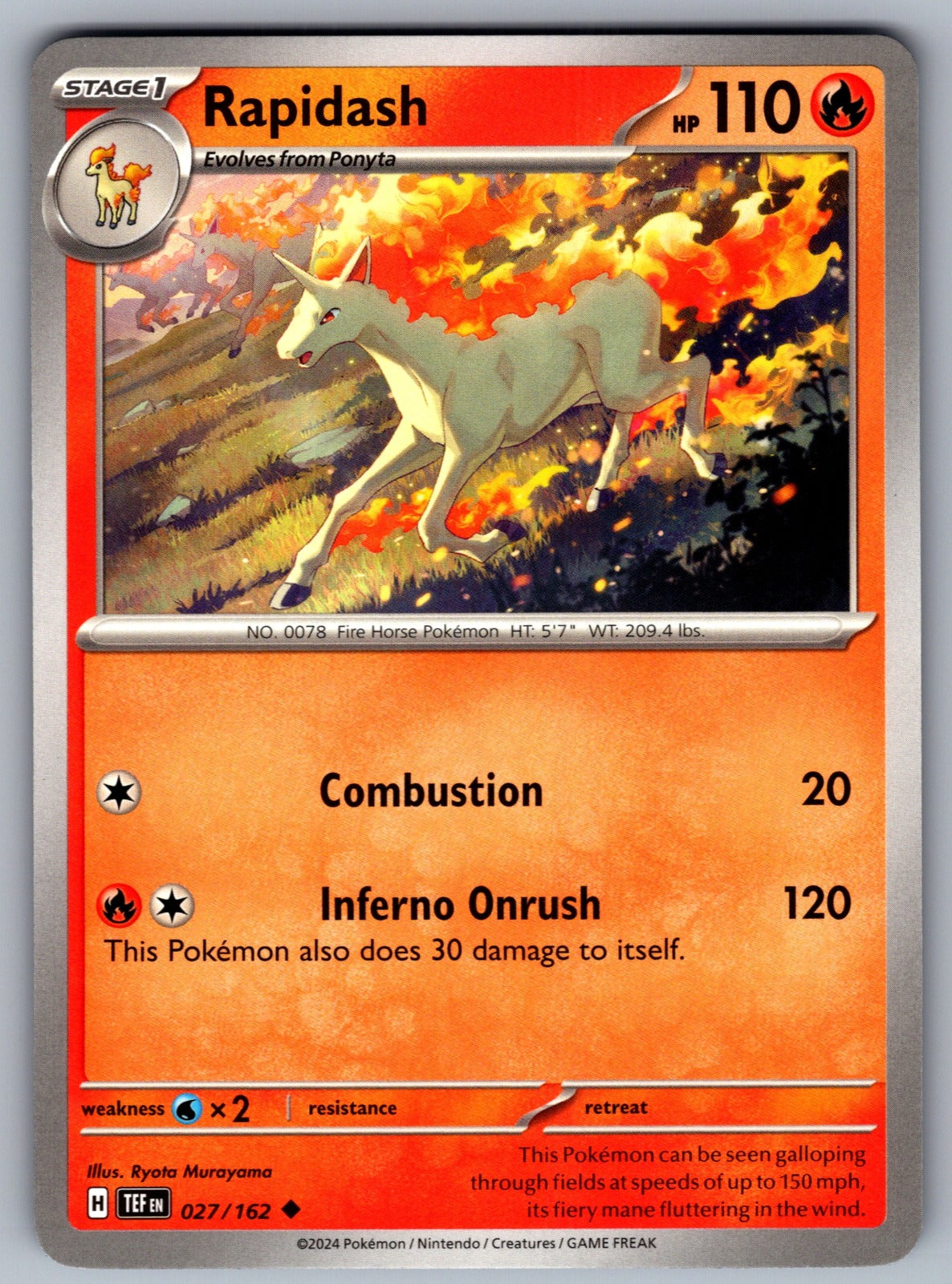 Rapidash Uncommon SV05: Temporal Forces 027/162 NM 2024