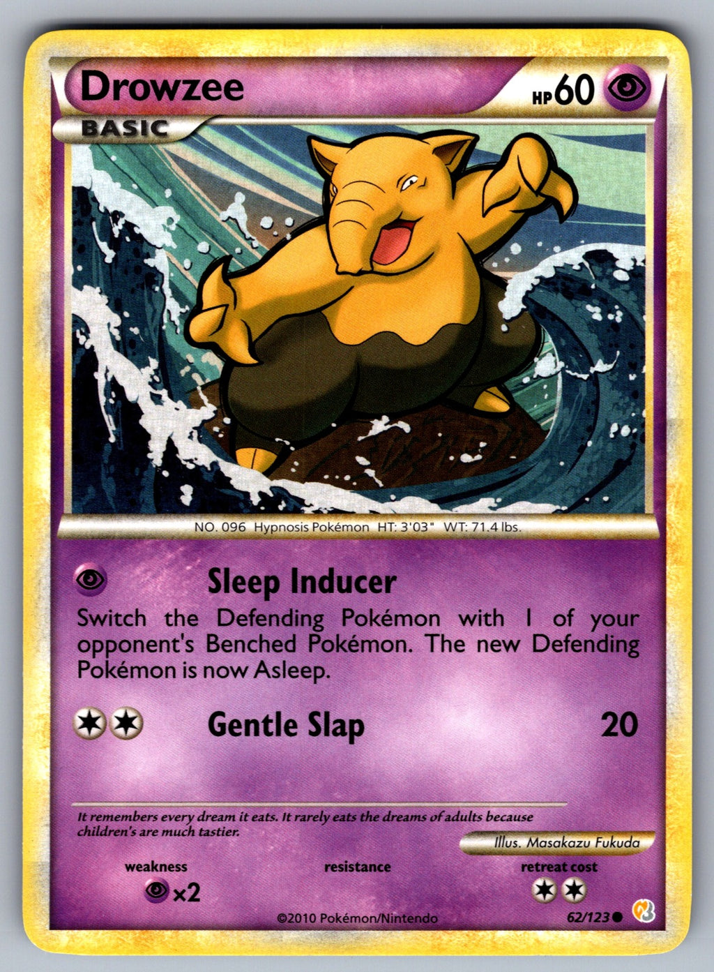 Drowzee Common HeartGold SoulSilver 62/123 LP 2010