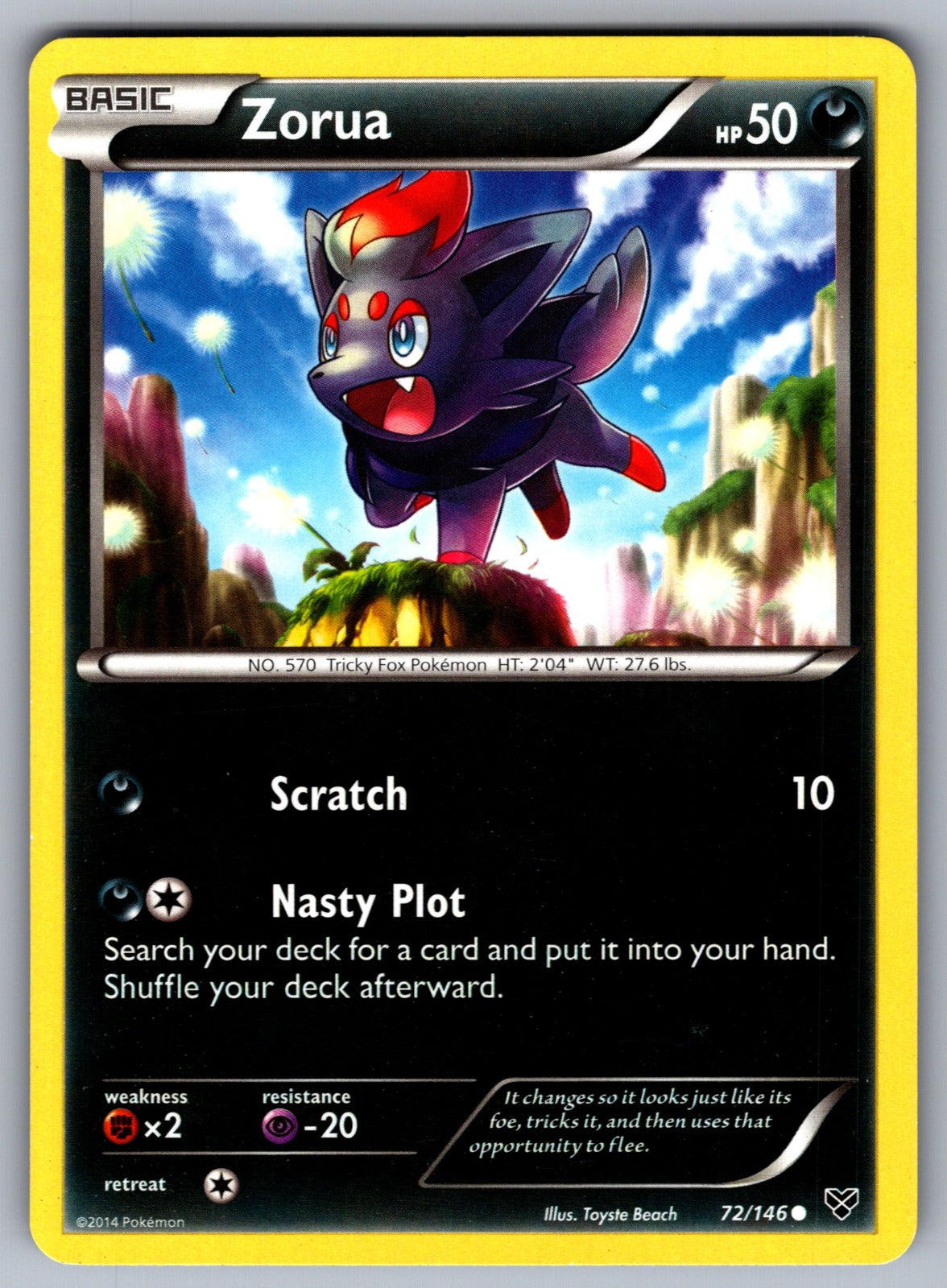 Zorua Common XY Base Set 72/146 LP 2014