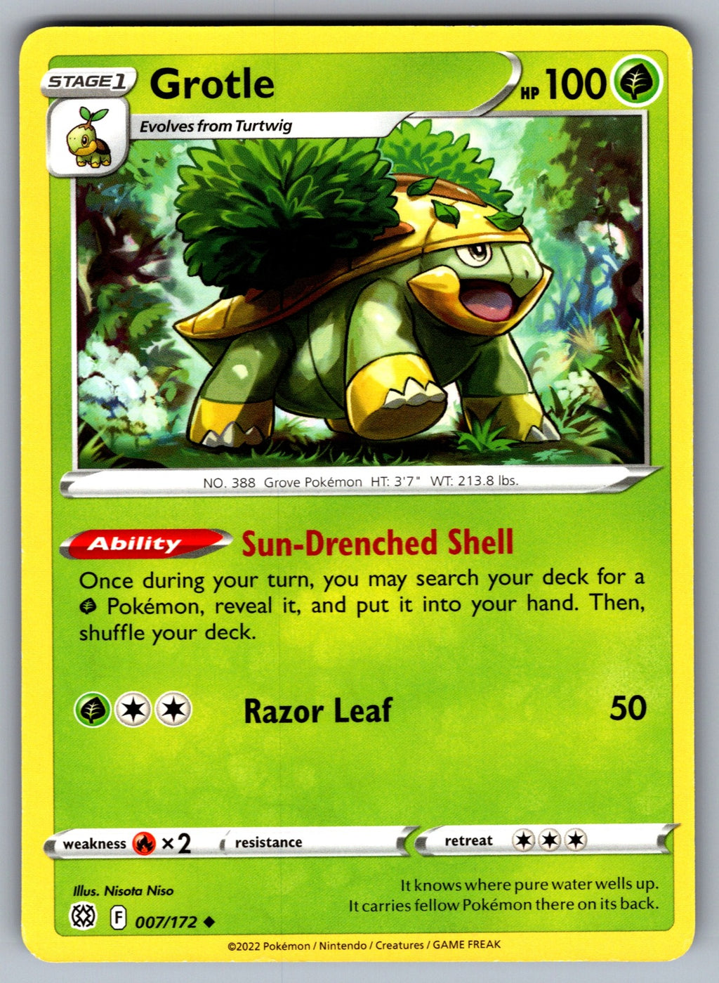 Grotle Uncommon SWSH09: Brilliant Stars 007/172 NM 2022