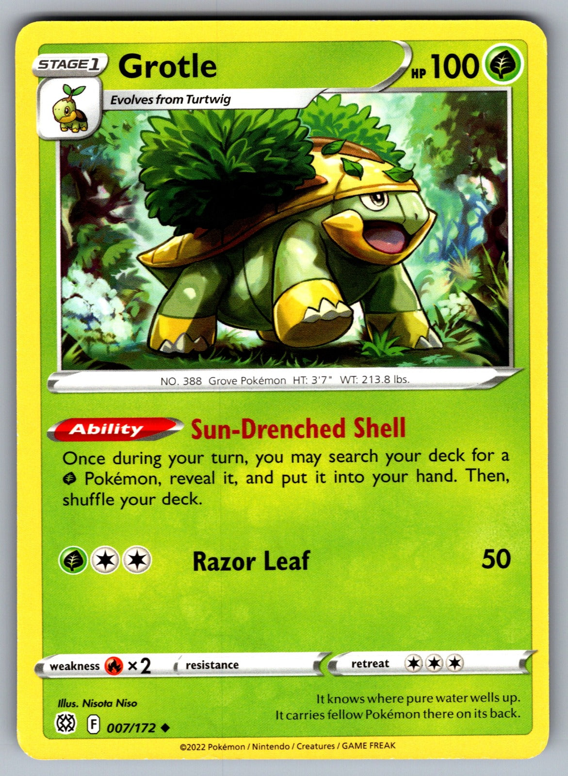 Grotle Uncommon SWSH09: Brilliant Stars 007/172 NM 2022