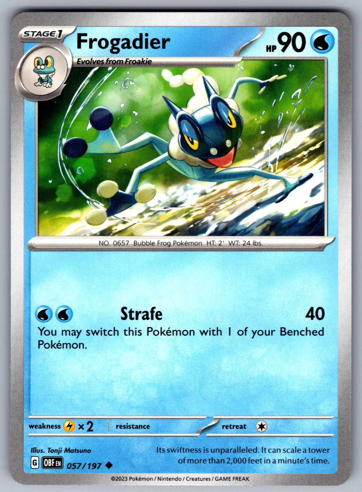 Frogadier Uncommon SV03: Obsidian Flames 057/197 NM 2023