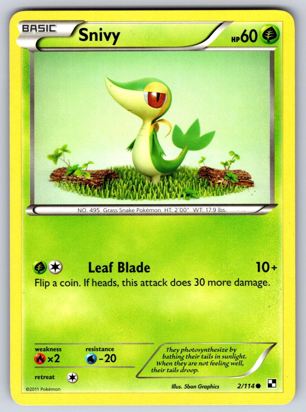 Snivy (2) Common Black and White 2/114 LP 2011