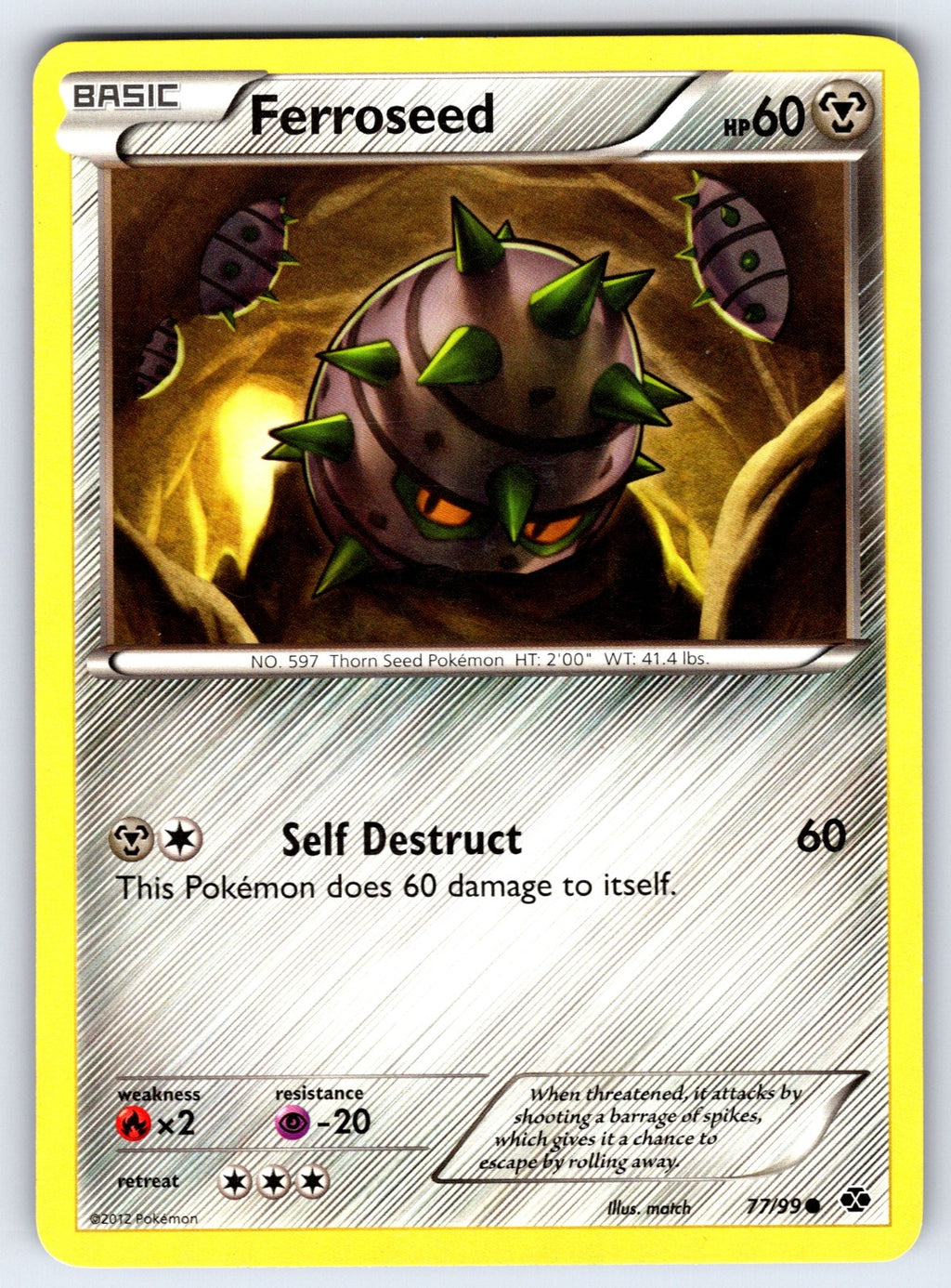 Ferroseed Common Next Destinies 77/99 LP 2012