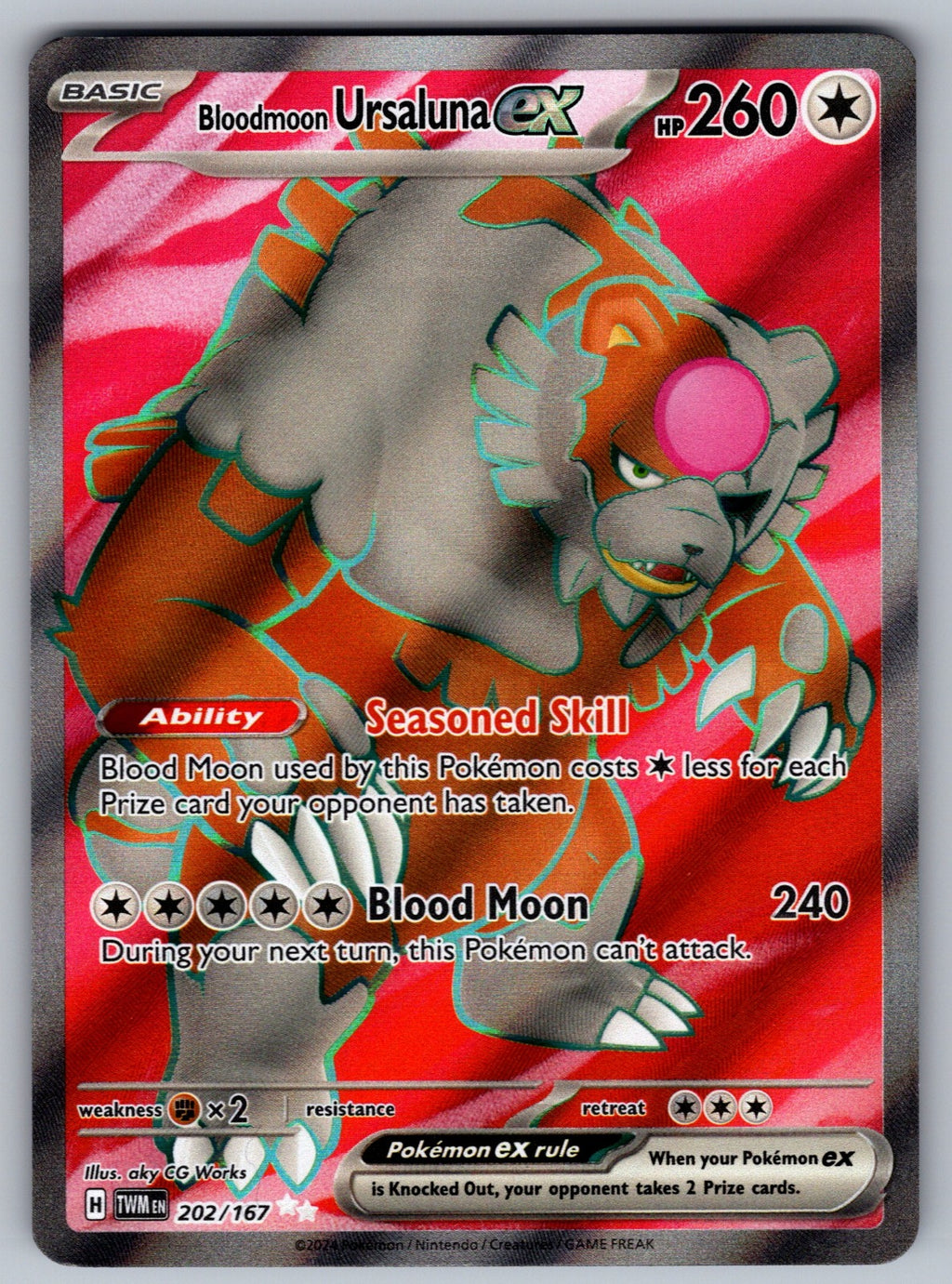 Bloodmoon Ursaluna ex Holo Ultra Rare SV06: Twilight Masquerade 202/167 NM 2024