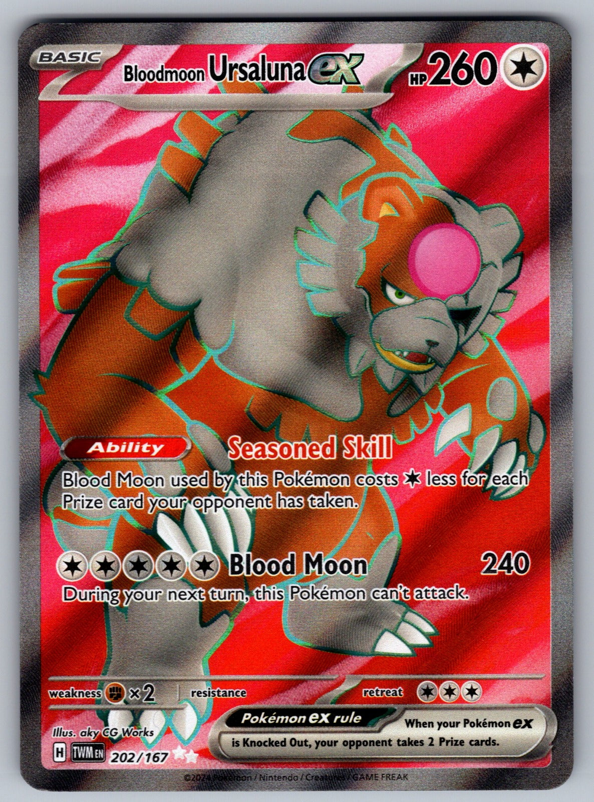 Bloodmoon Ursaluna ex Holo Ultra Rare SV06: Twilight Masquerade 202/167 NM 2024