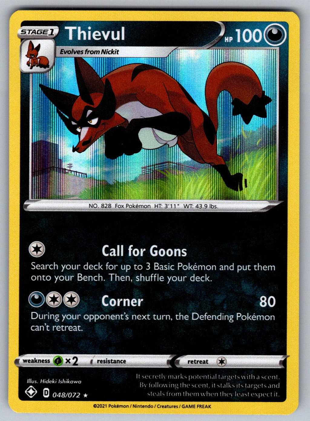 Thievul Holo Rare Shining Fates 048/072 NM 2021