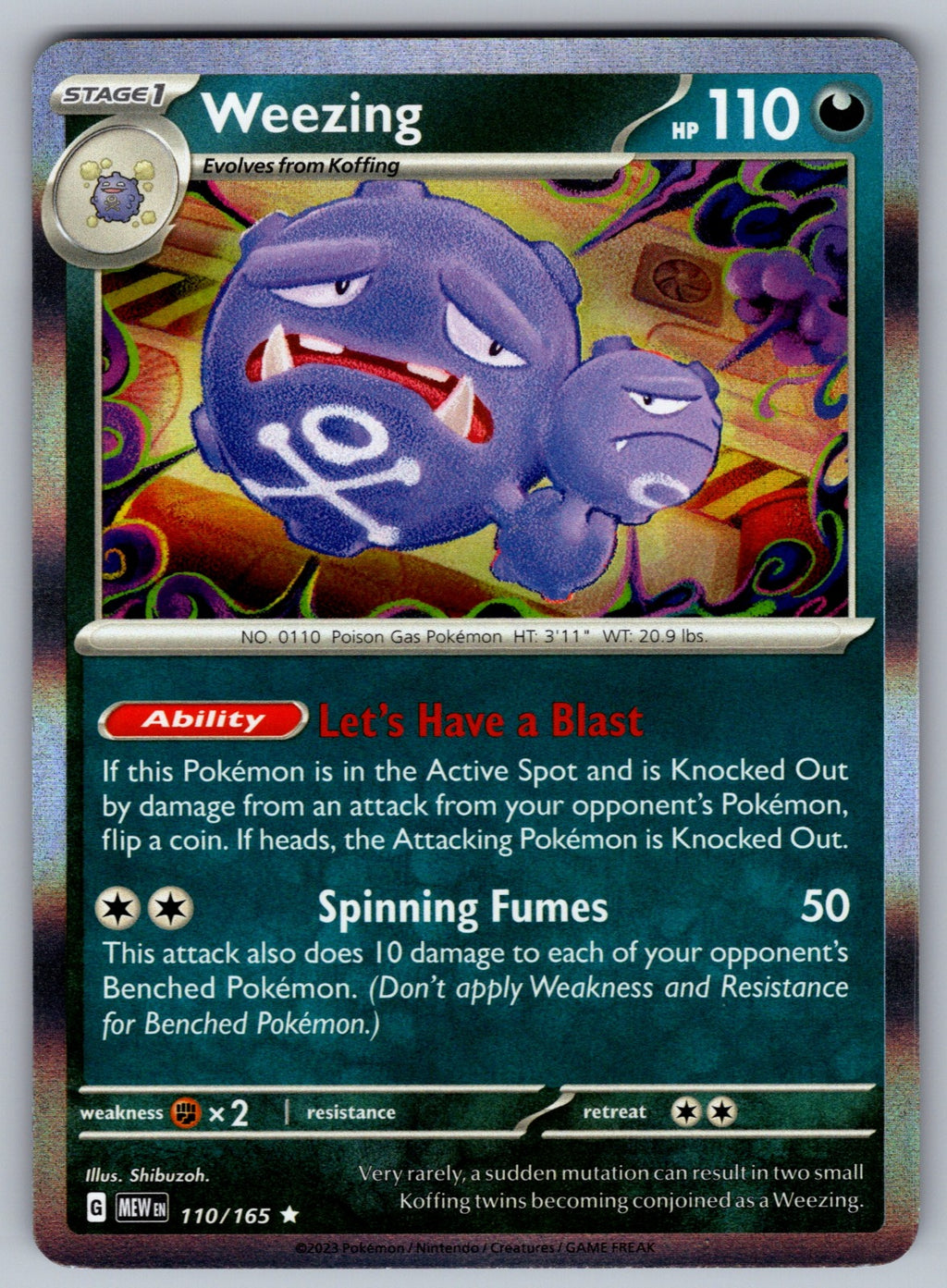Weezing Holo Rare SV: Scarlet & Violet 151 110/165 NM 2023
