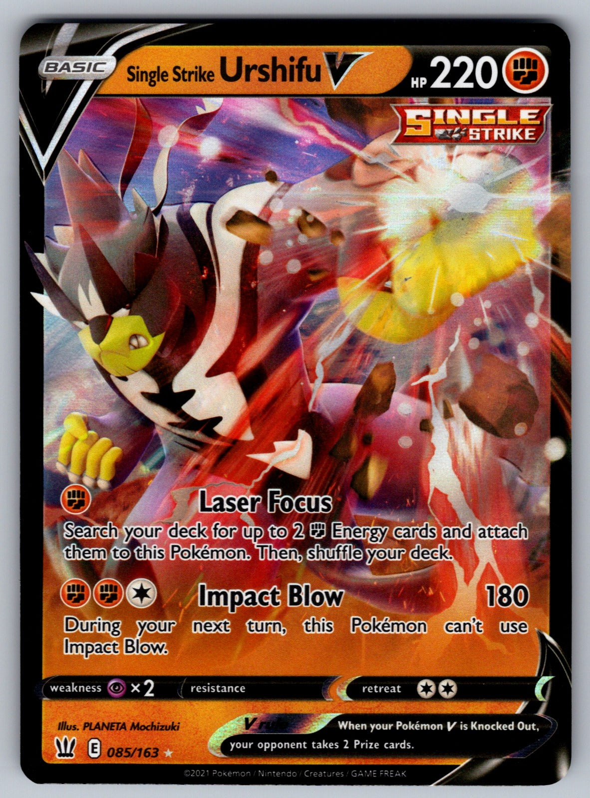 Single Strike Urshifu V Holo Ultra Rare SWSH05: Battle Styles 085/163 NM 2021