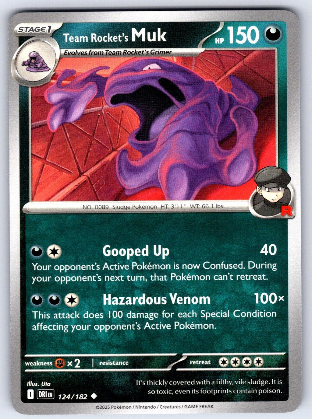 Team Rocket's Muk Uncommon SV10: Destined Rivals 124/182 NM 2025