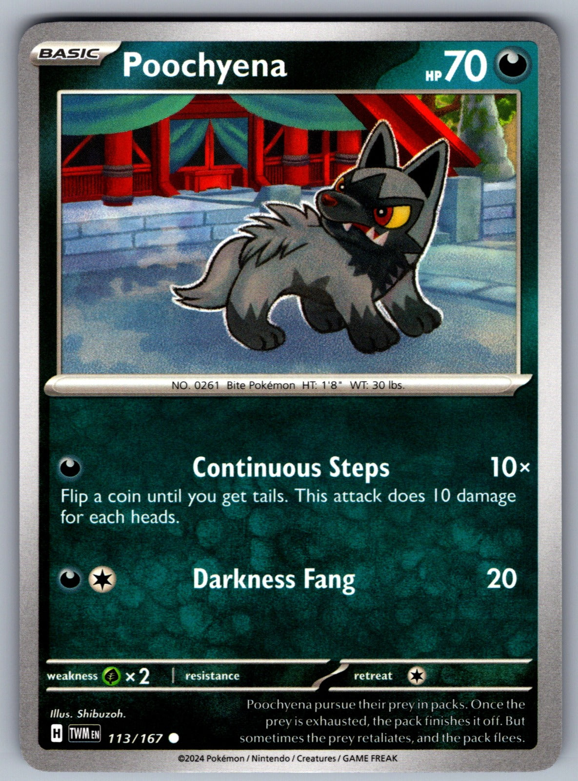 Poochyena Common SV06: Twilight Masquerade 113/167 NM 2024