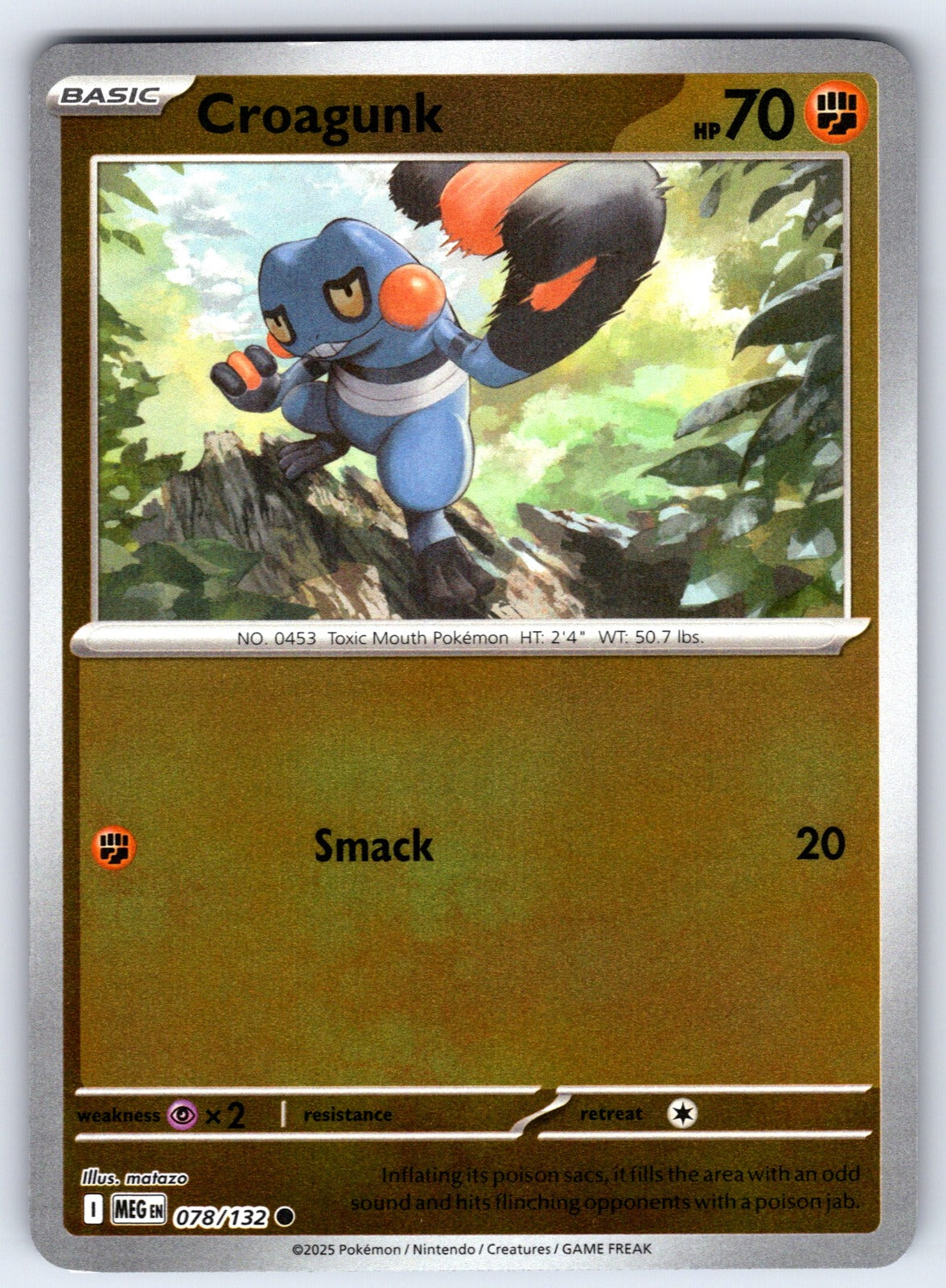Croagunk Reverse Holo Common ME01: Mega Evolution 078/132 NM 2025