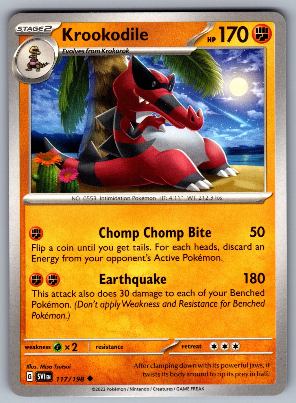 Krookodile Uncommon SV01: Scarlet & Violet Base Set 117/198 NM 2023