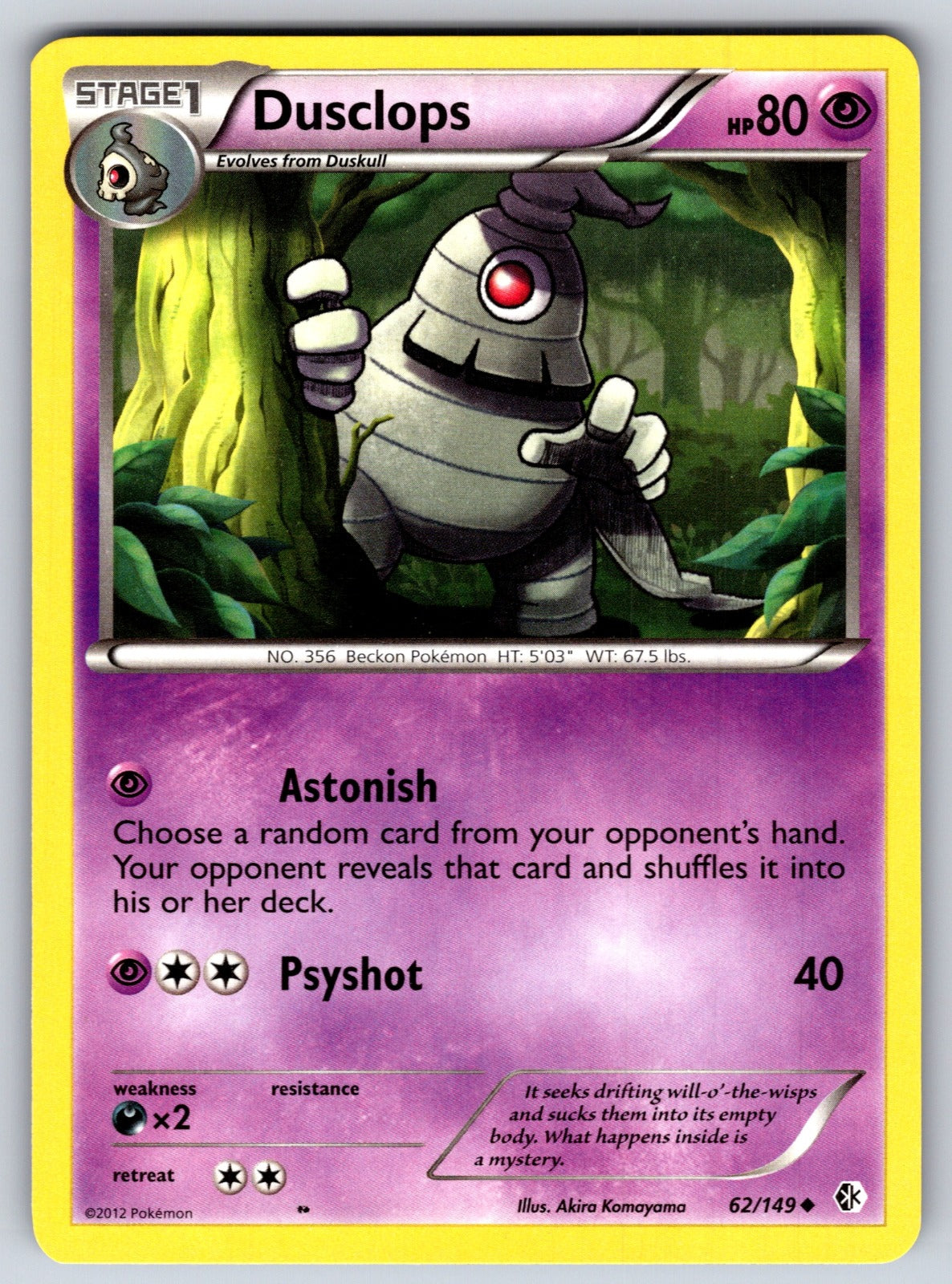 Dusclops Uncommon Boundaries Crossed 62/149 LP 2012