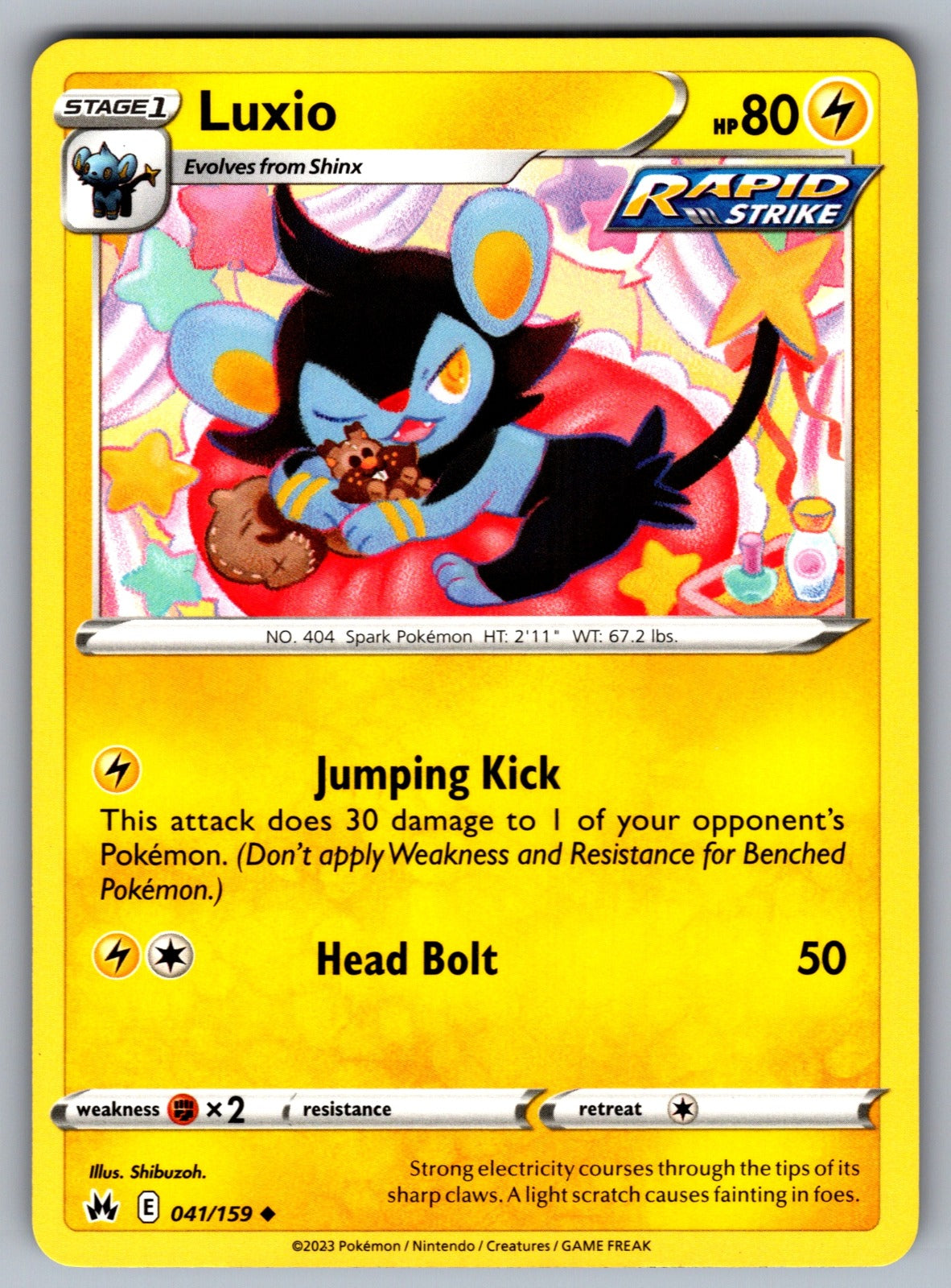 Luxio (41) Uncommon SWSH: Crown Zenith 041/159 NM 2023