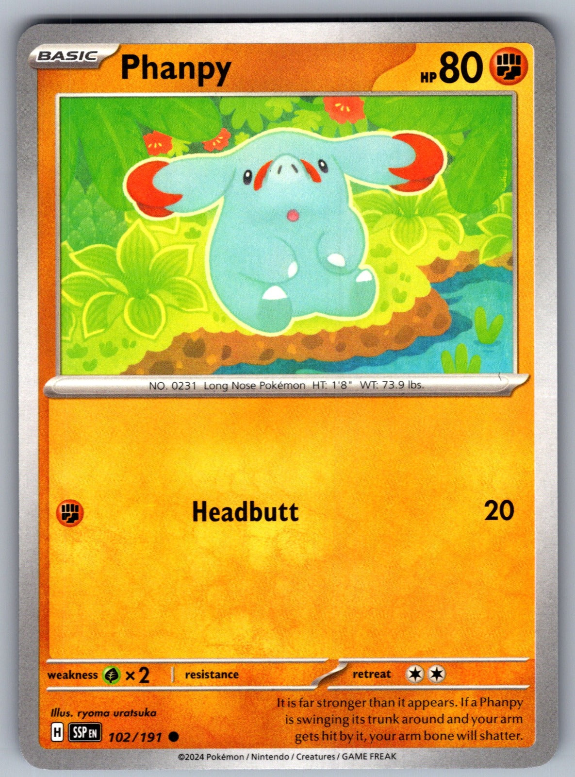 Phanpy Common SV08: Surging Sparks 102/191 NM 2024
