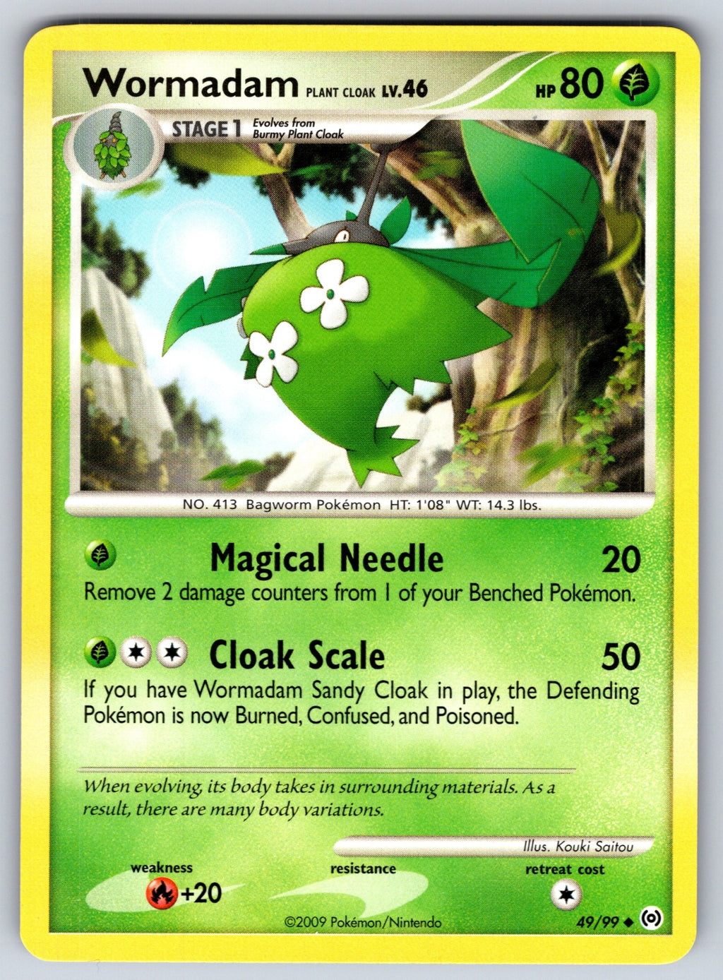 Wormadam Plant Cloak Uncommon Arceus 49/99 LP 2009
