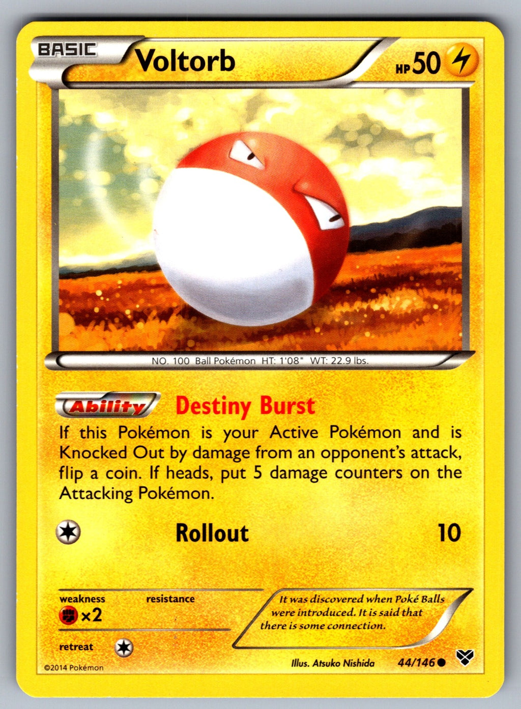 Voltorb Common XY Base Set 44/146 LP 2014