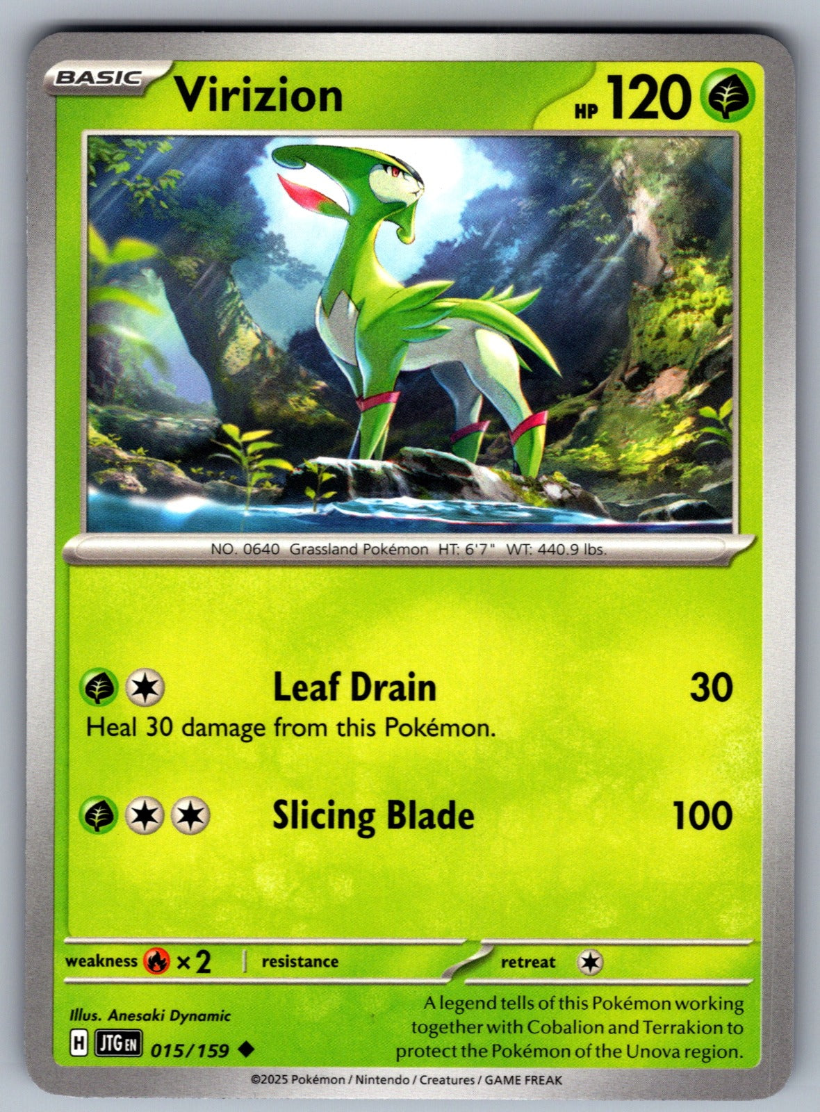 Virizion Uncommon SV09: Journey Together 015/159 NM 2025