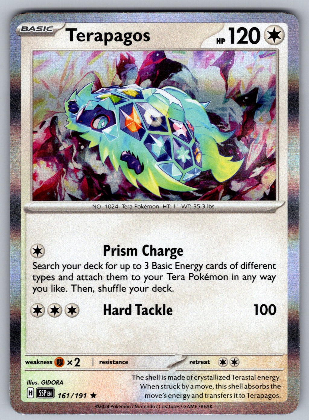 Terapagos Holo Rare SV08: Surging Sparks 161/191 NM 2024