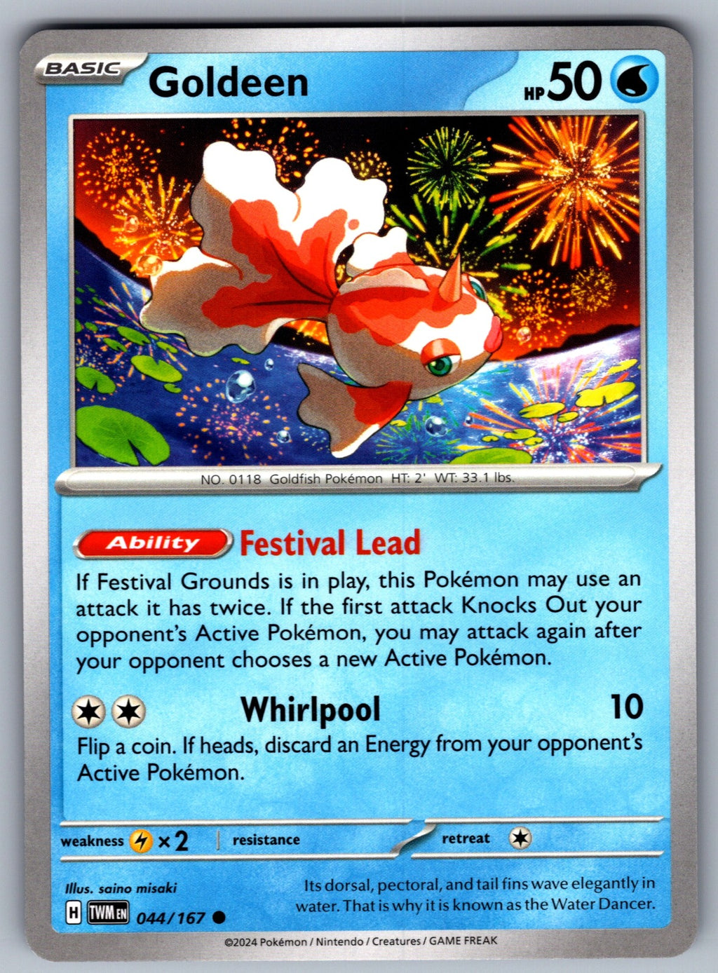 Goldeen Common SV06: Twilight Masquerade 044/167 NM 2024